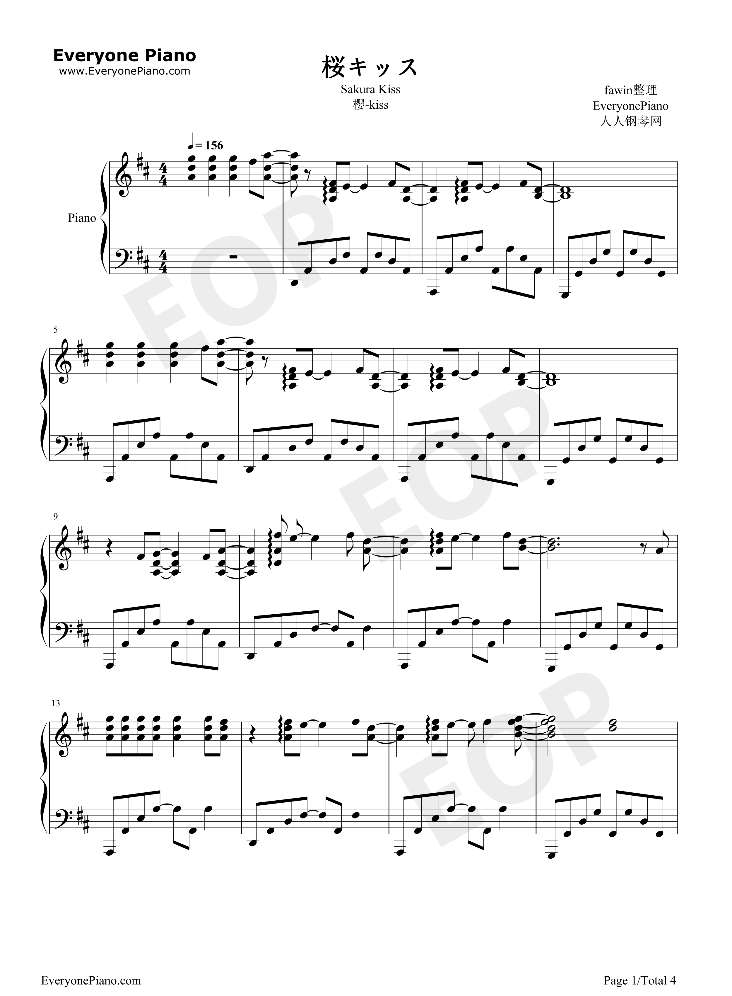 樱钢琴谱_河辺千恵子