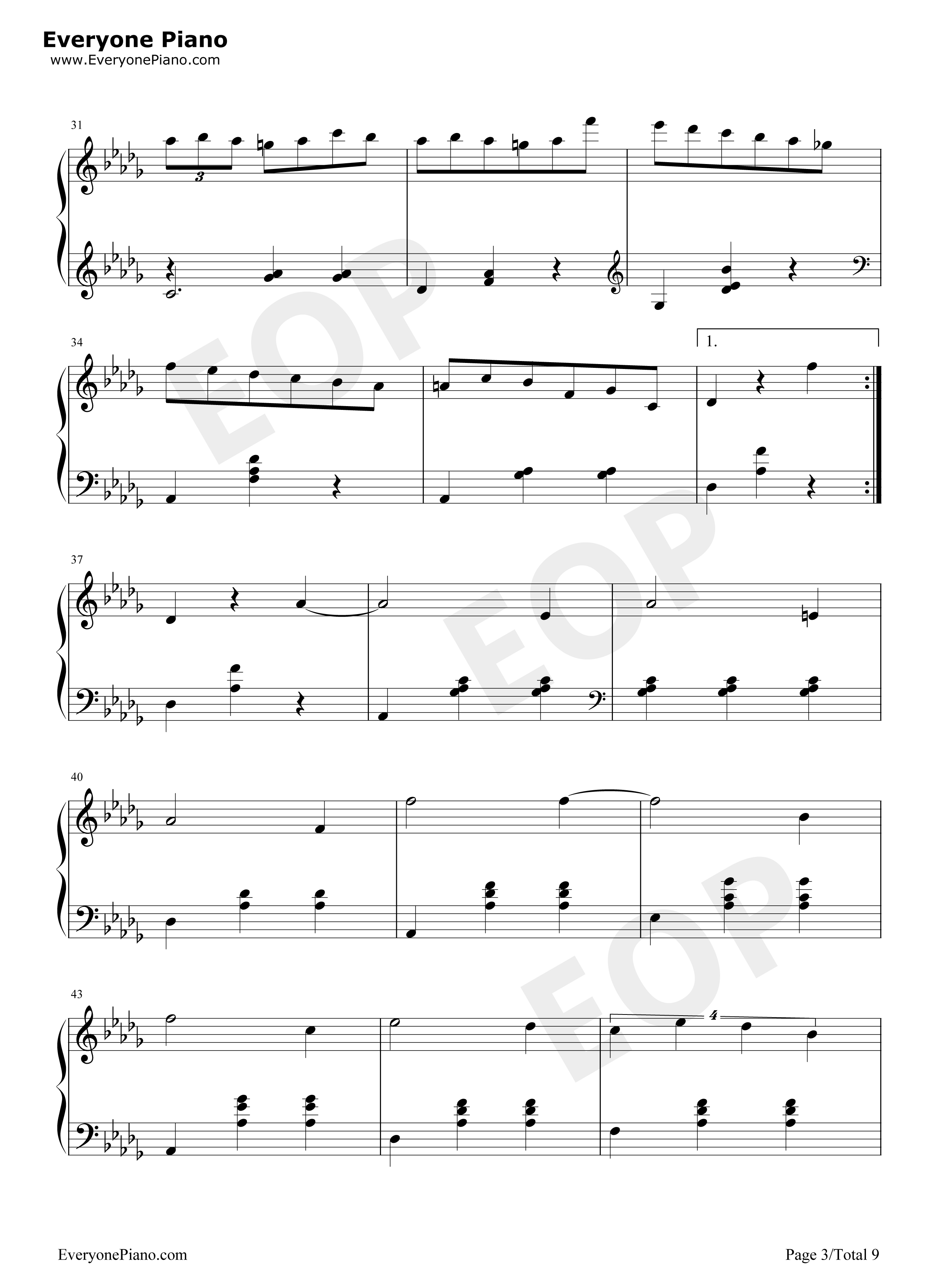 小狗圆舞曲钢琴谱_肖邦