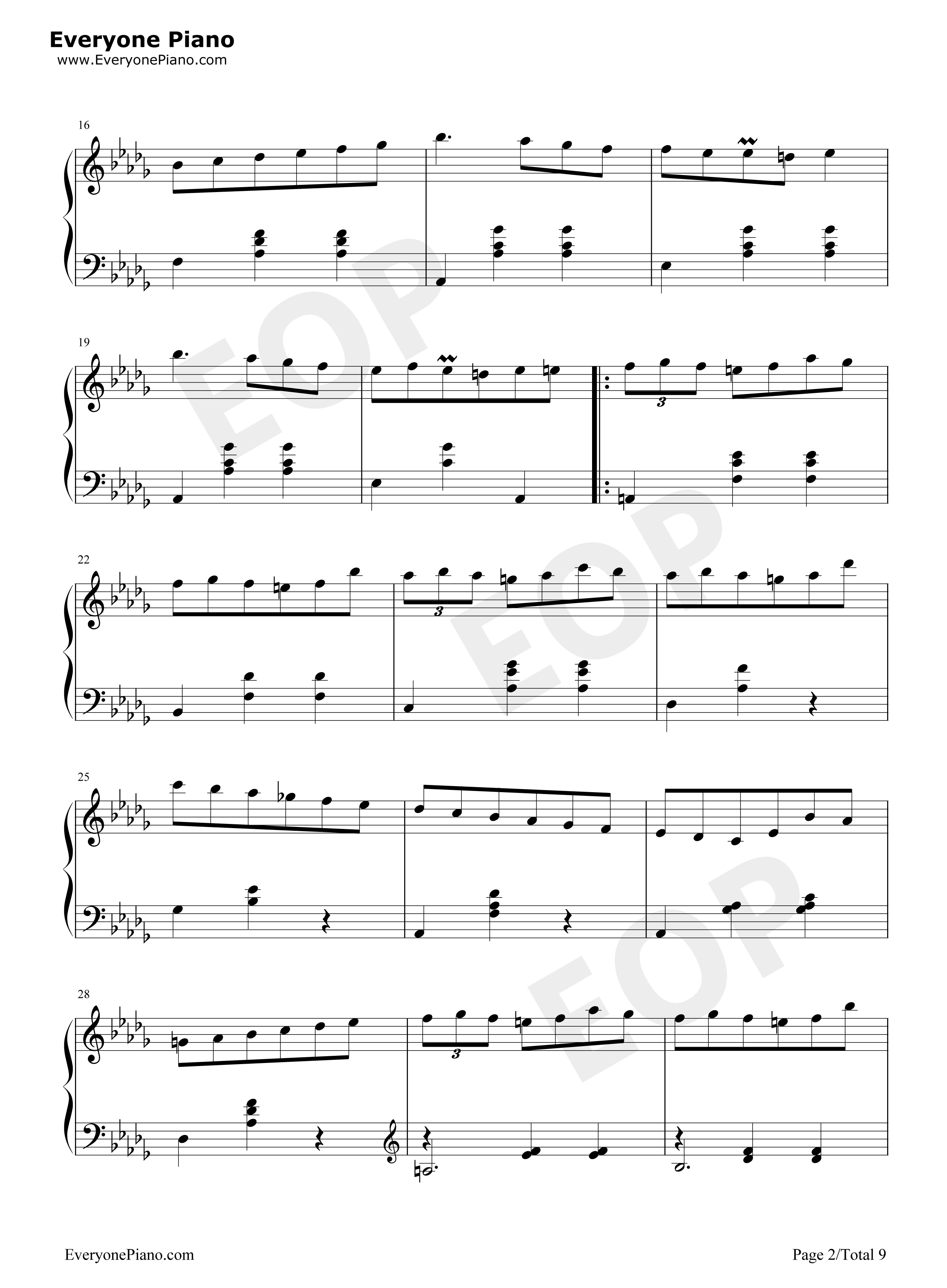 小狗圆舞曲钢琴谱_肖邦