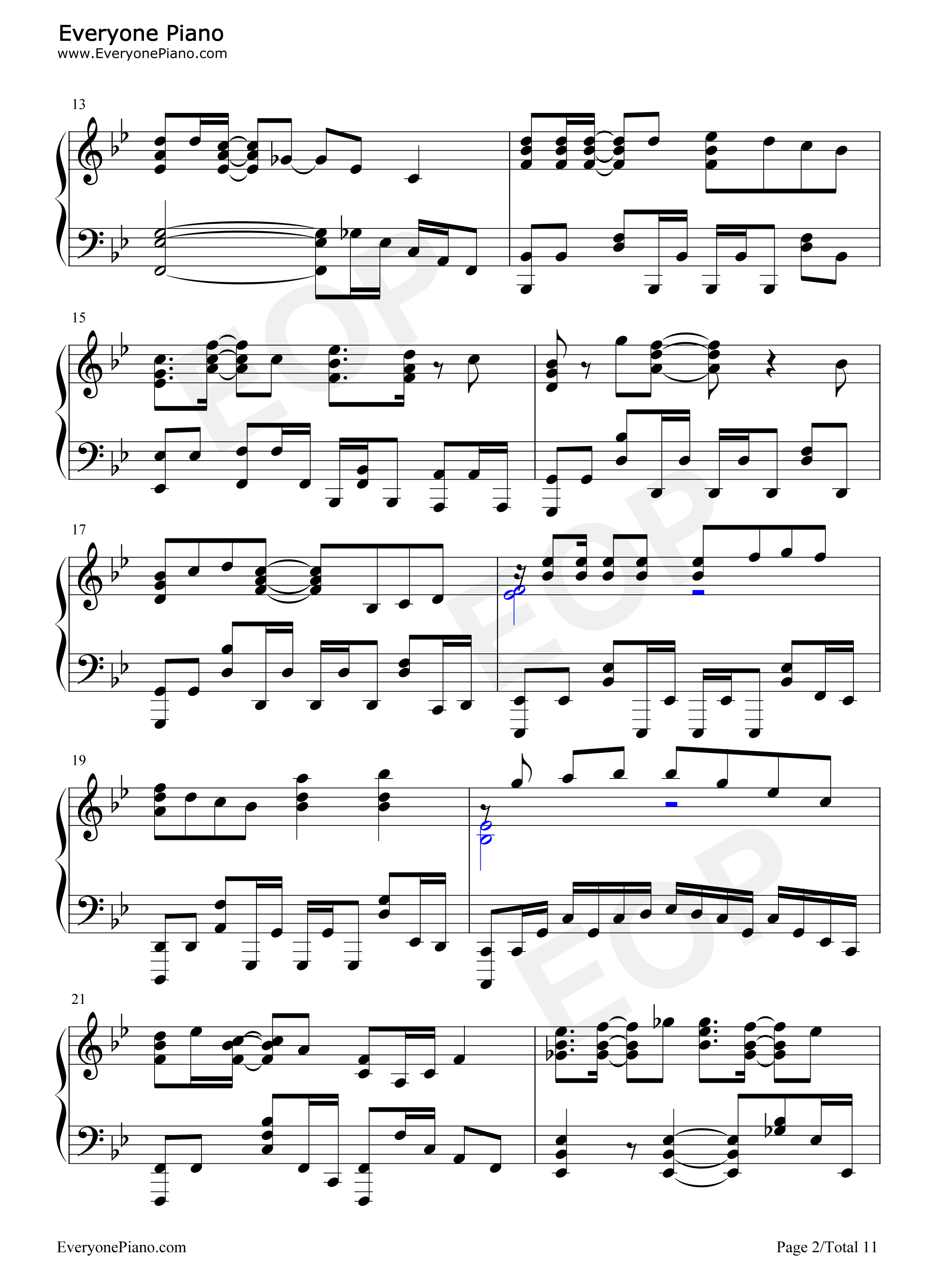 青100色钢琴谱_伊藤美来