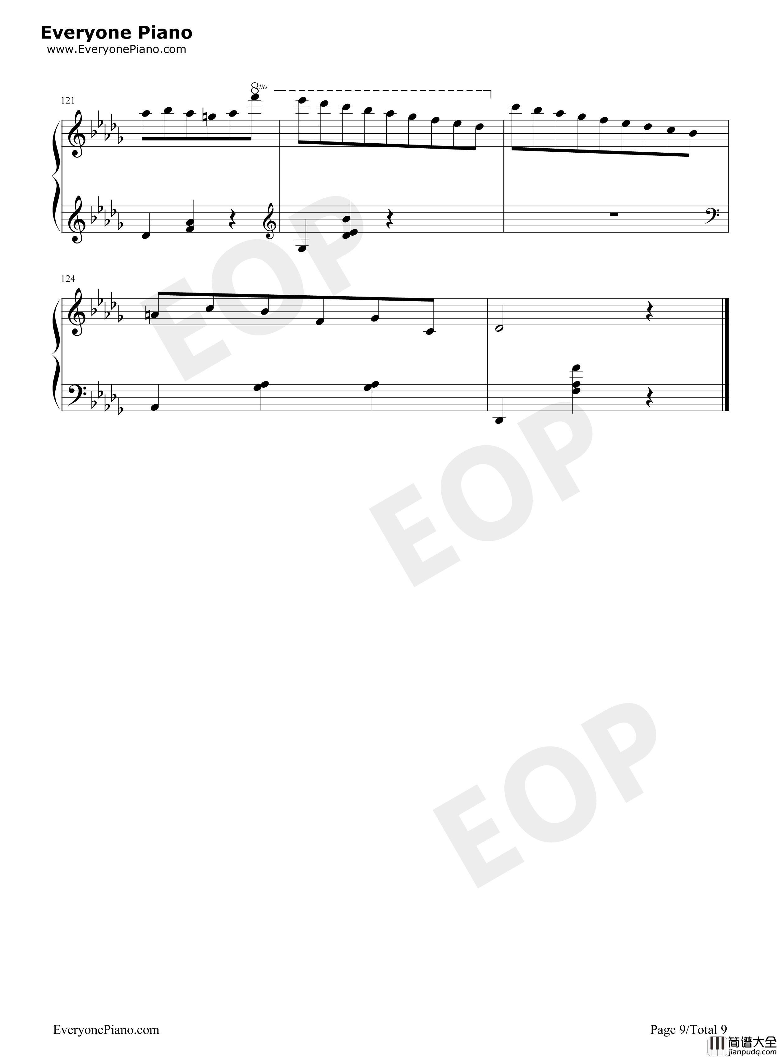 小狗圆舞曲钢琴谱_肖邦