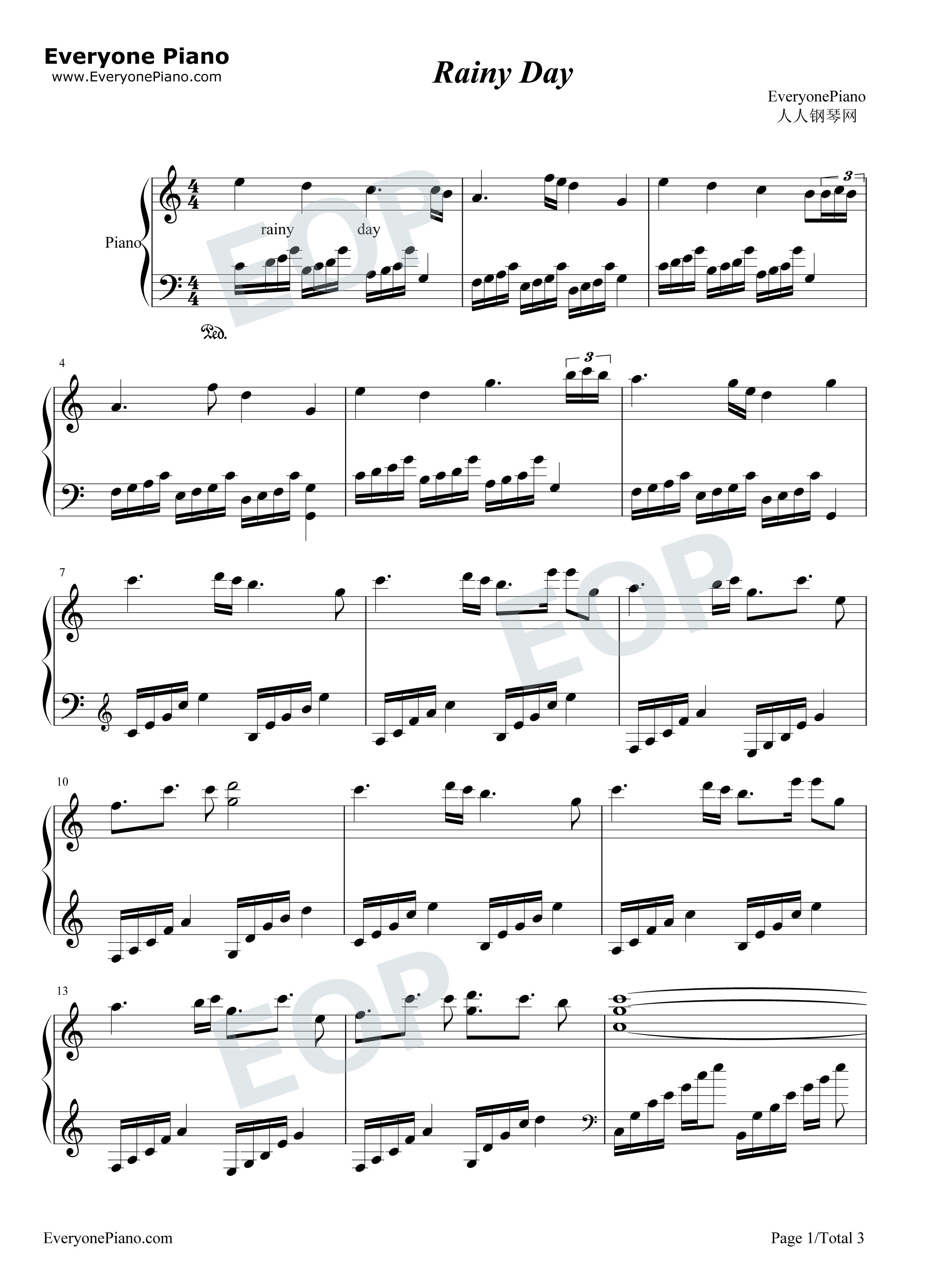 Rainy_Day钢琴谱_未知