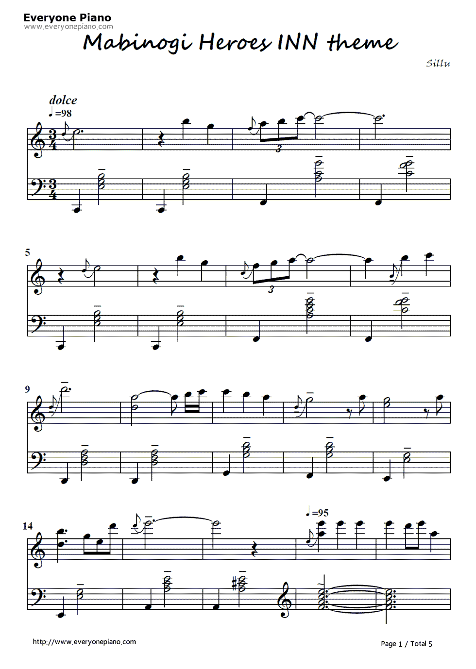 Mabinogi:Heroes主题曲钢琴谱_未知