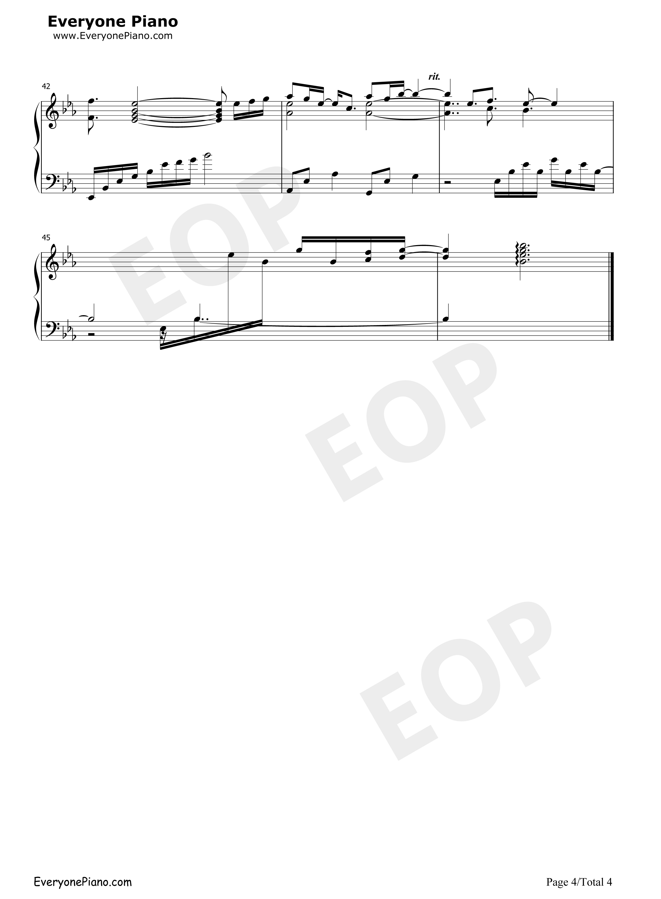 一眼万年钢琴谱_S.H.E