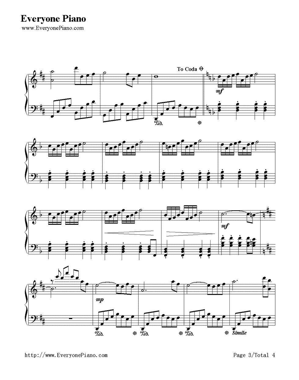 银河铁道之夜钢琴谱_久石让