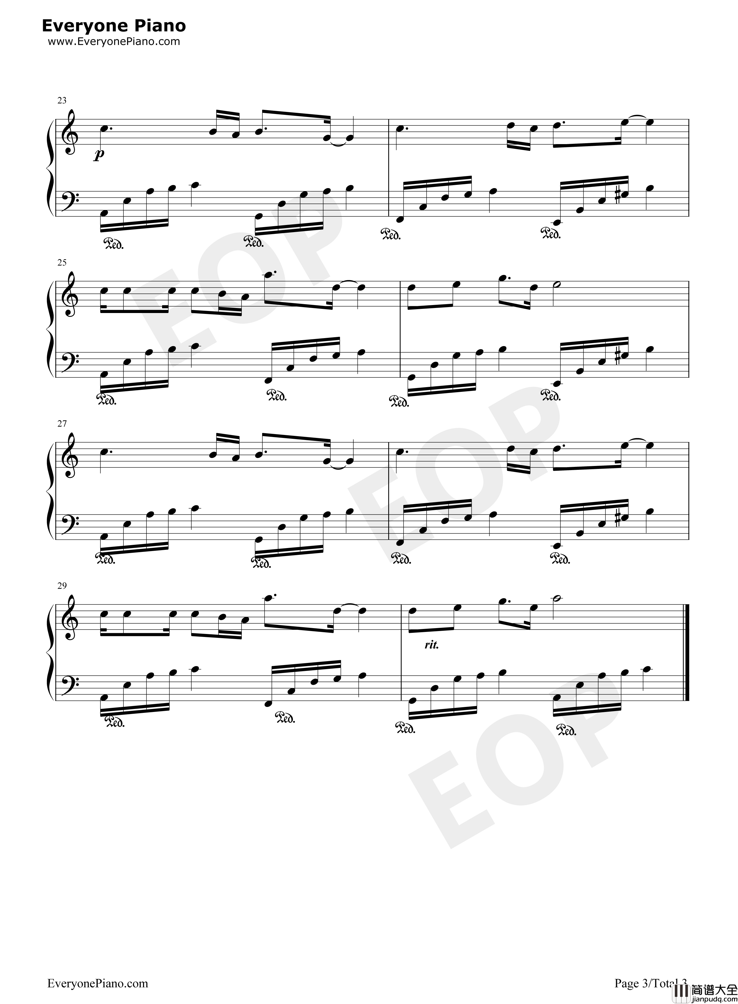 折子戏钢琴谱_黄阅