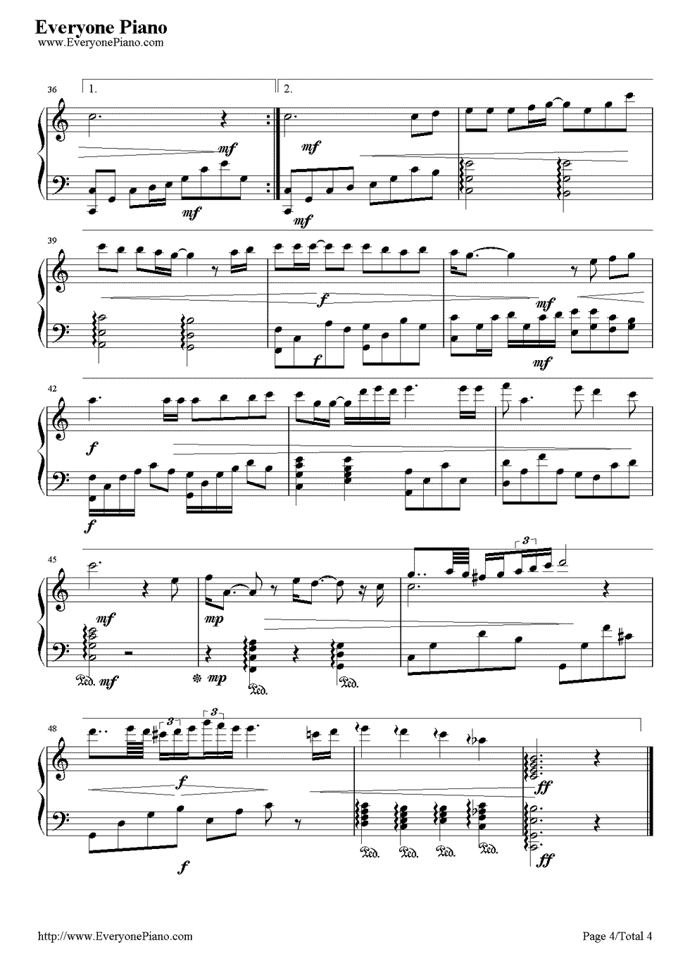 我想大声告诉你钢琴谱_樊凡