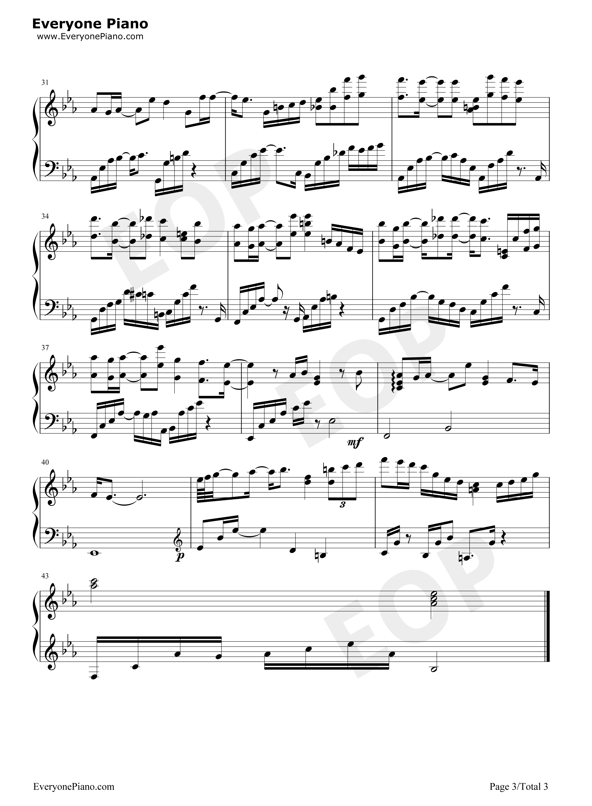 北极星的眼泪钢琴谱_张栋梁