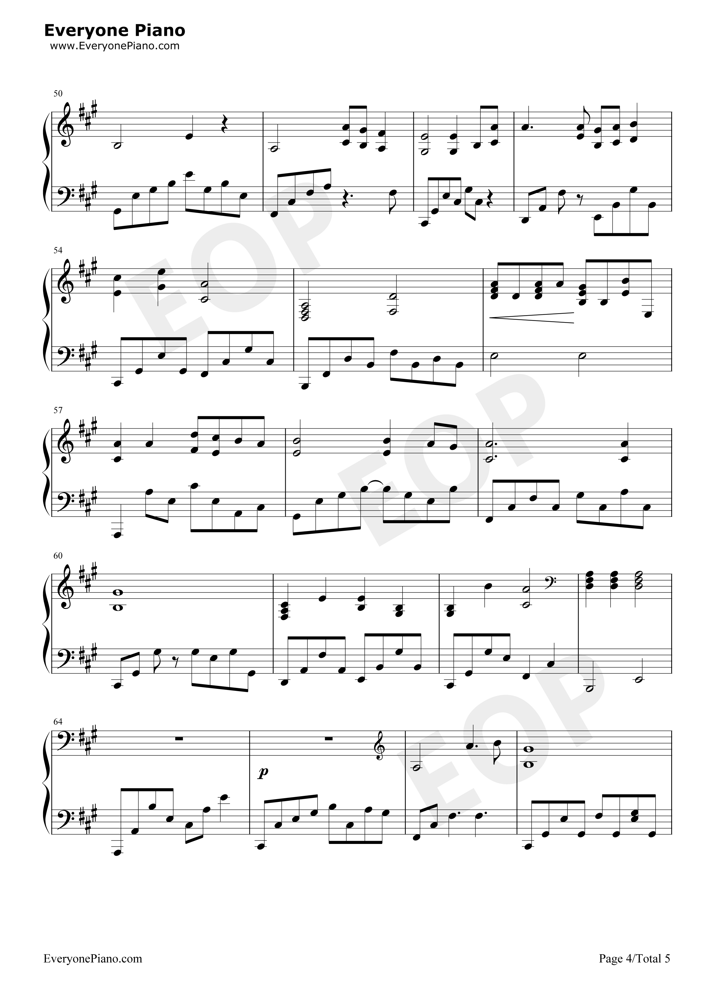 爱与希望钢琴伴奏钢琴谱_林俊杰