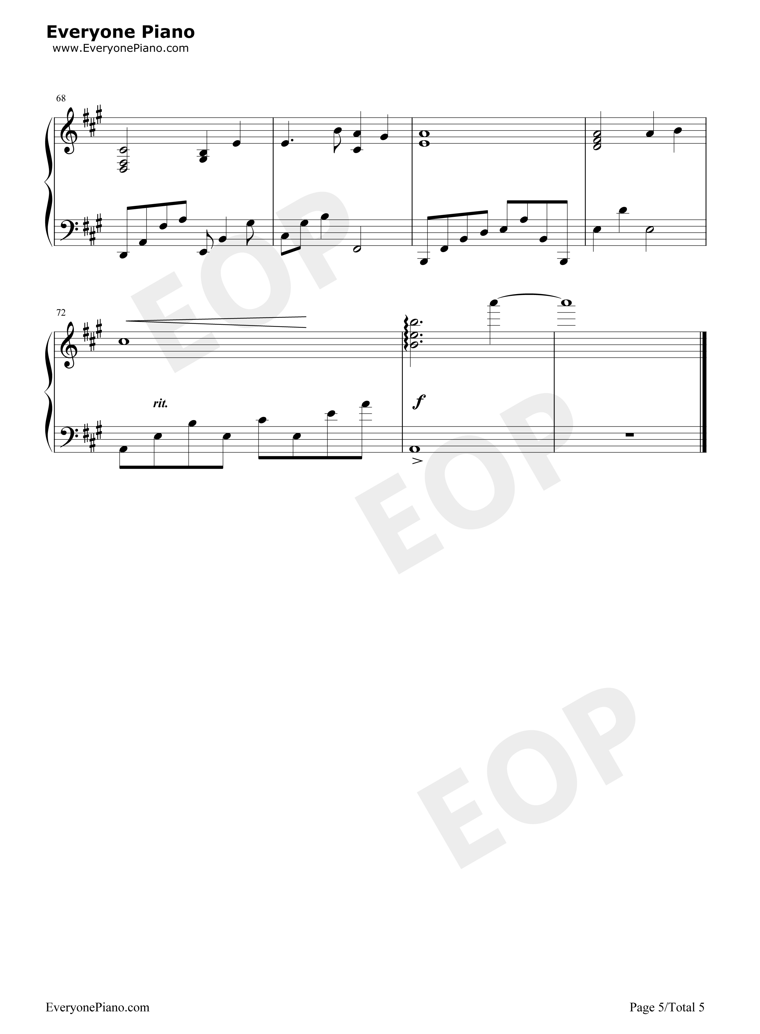 爱与希望钢琴伴奏钢琴谱_林俊杰