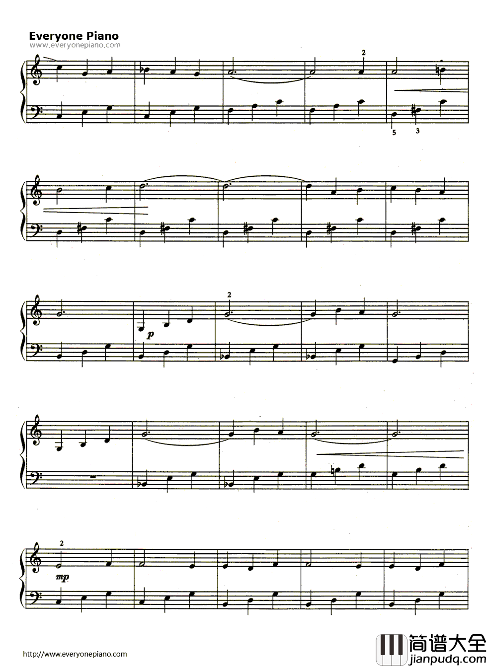 威尼斯船歌钢琴谱_奥芬巴赫