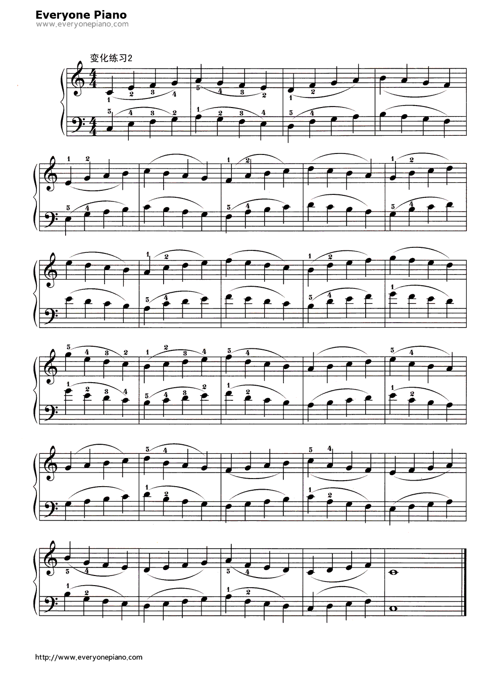 哈农基本练习1_钢琴谱_哈农