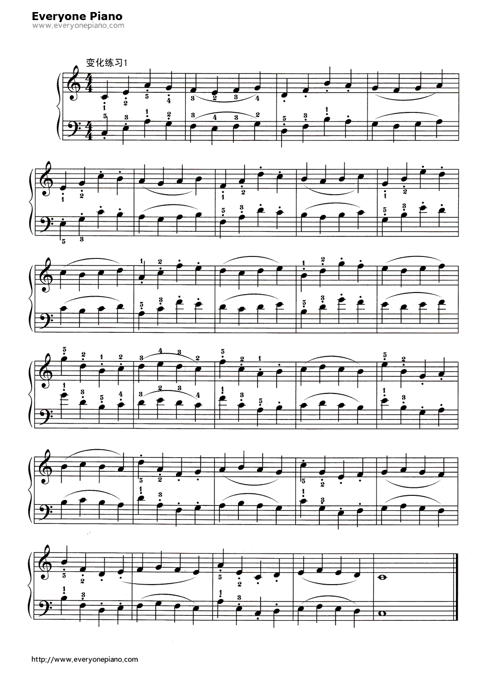 哈农基本练习3钢琴谱_哈农