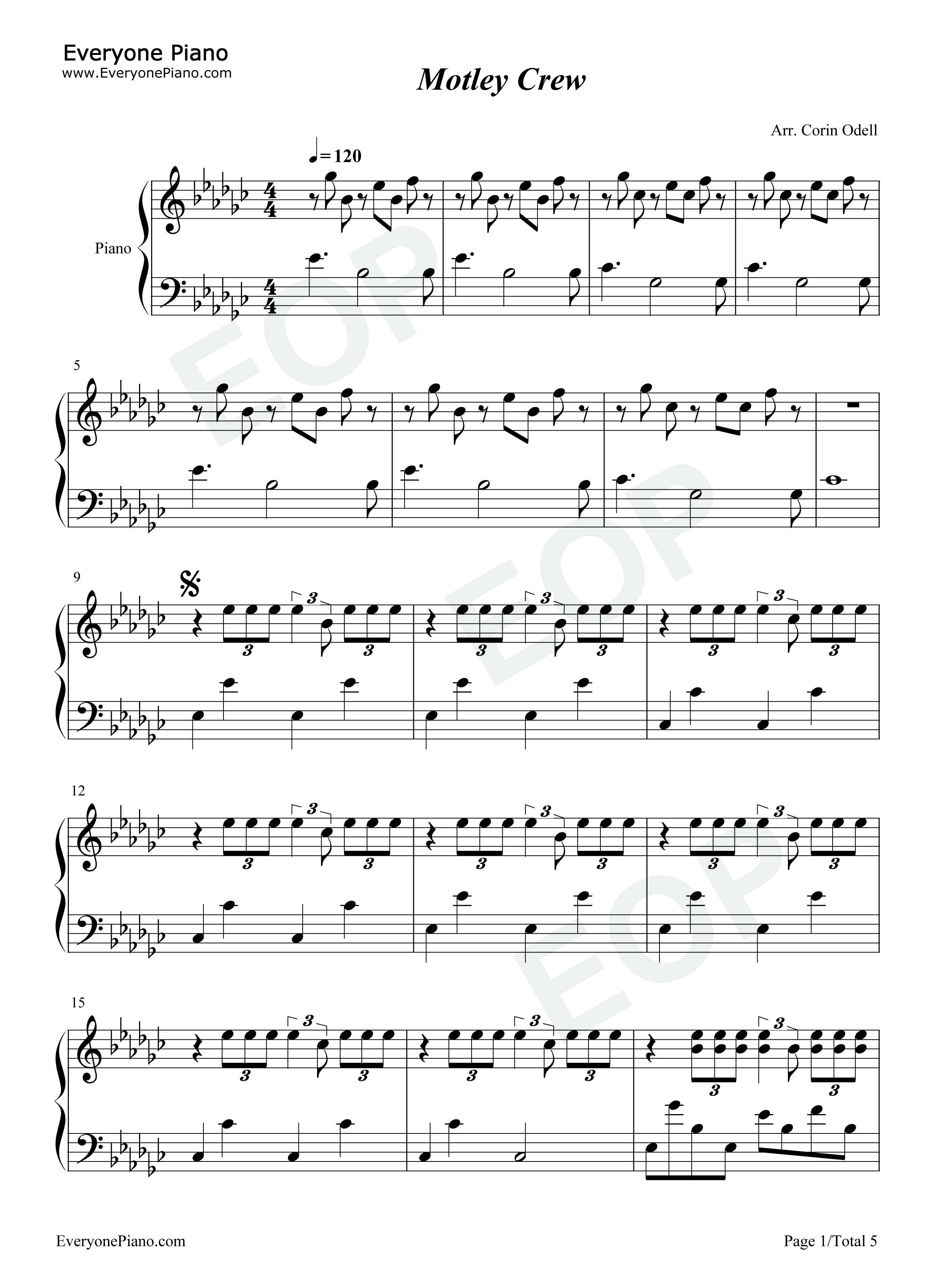 Motley_Crew钢琴谱_Post_Malone