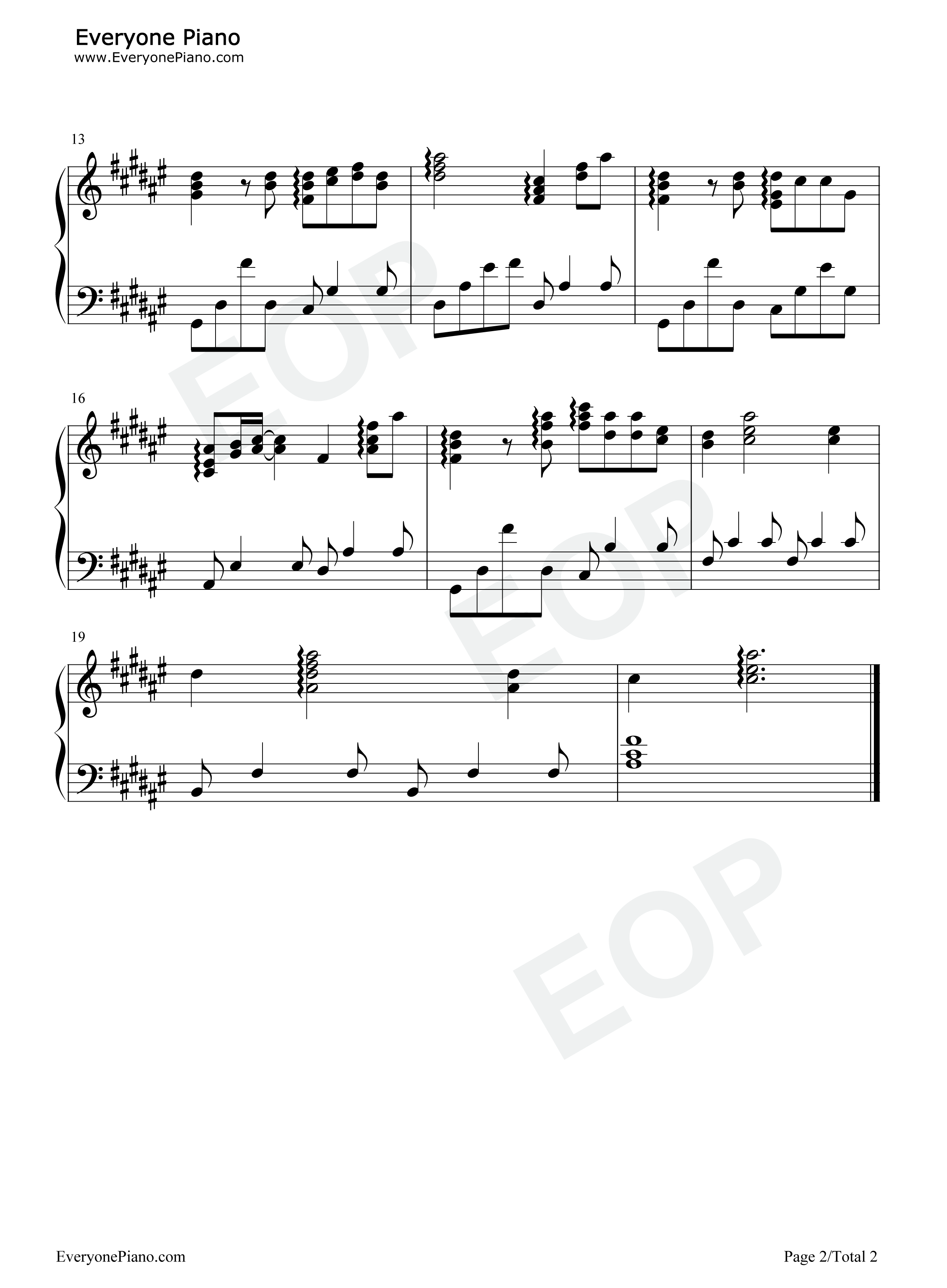 怜のテーマ_钢琴谱_川井憲次