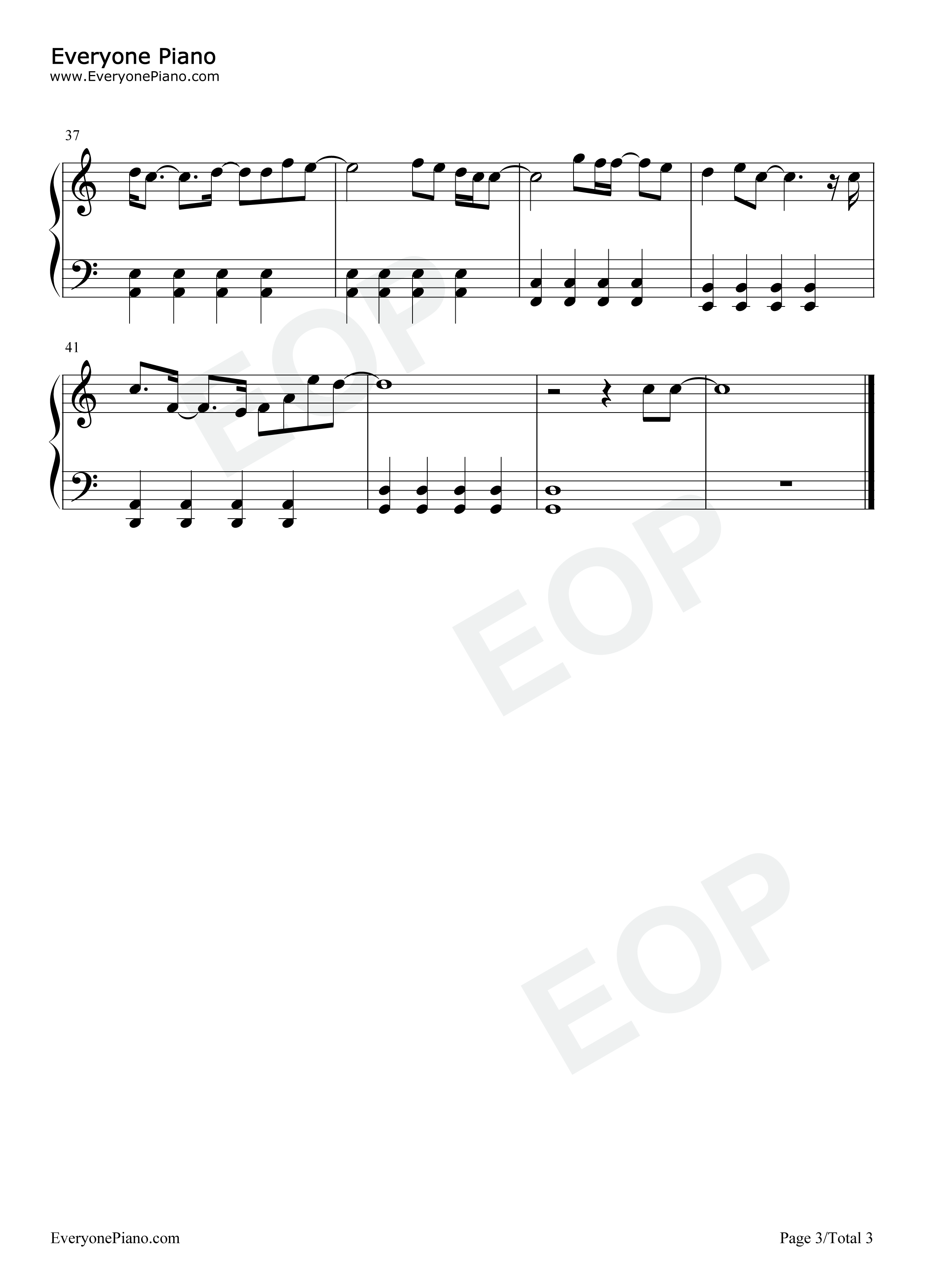 My_Only钢琴谱_周深