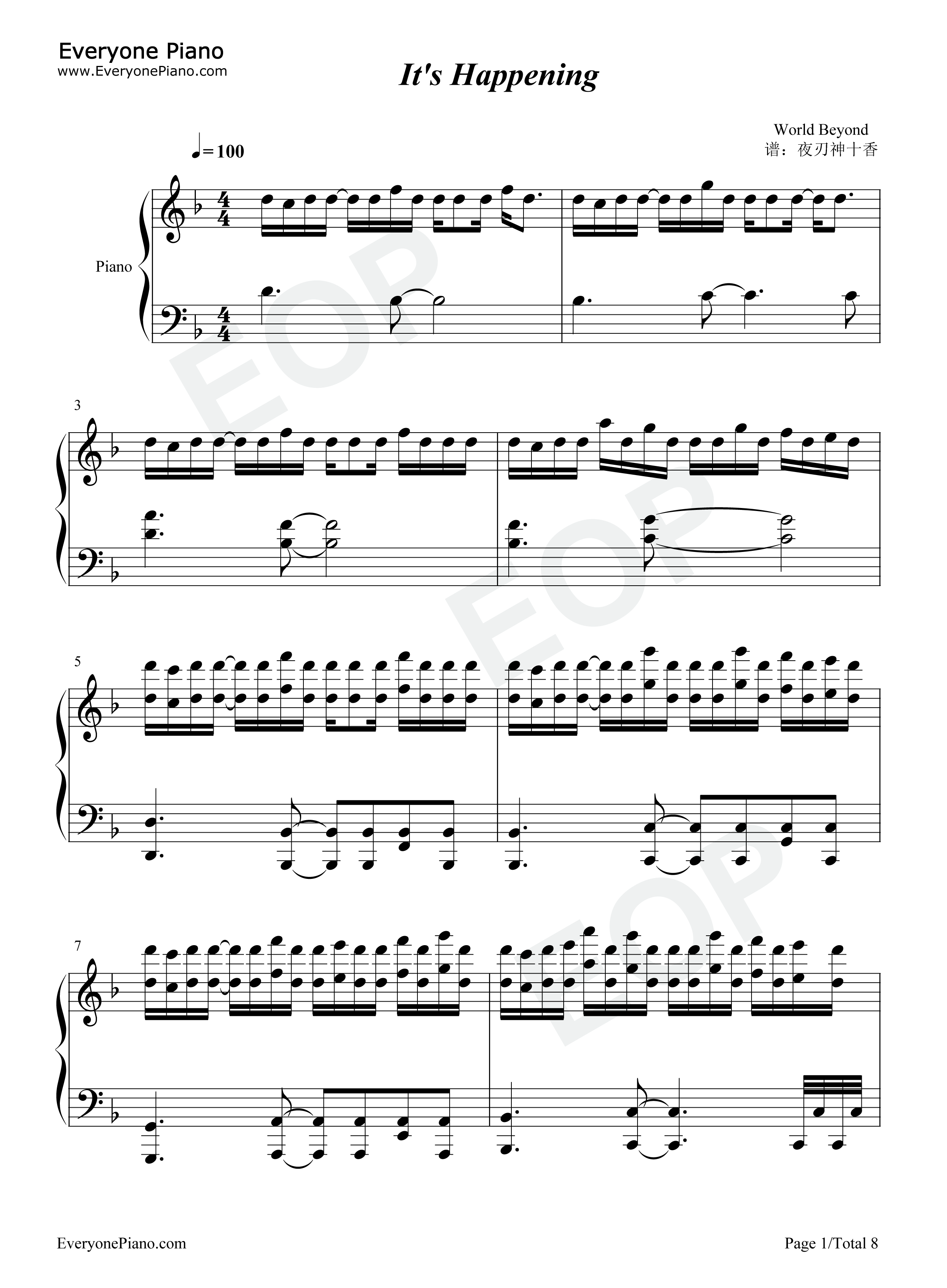 Its_Happening钢琴谱_World_Beyond