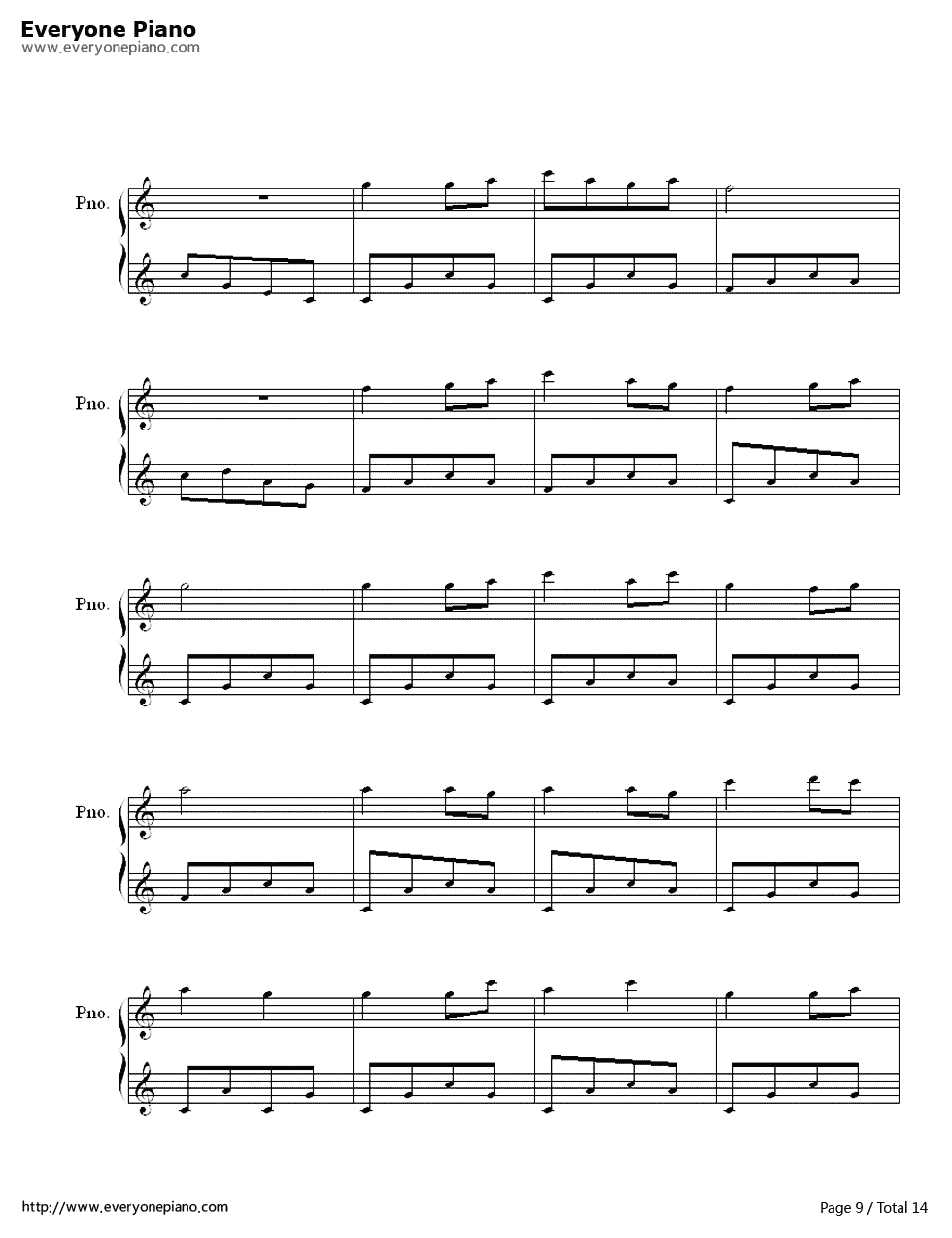 新年钢琴谱_八音盒