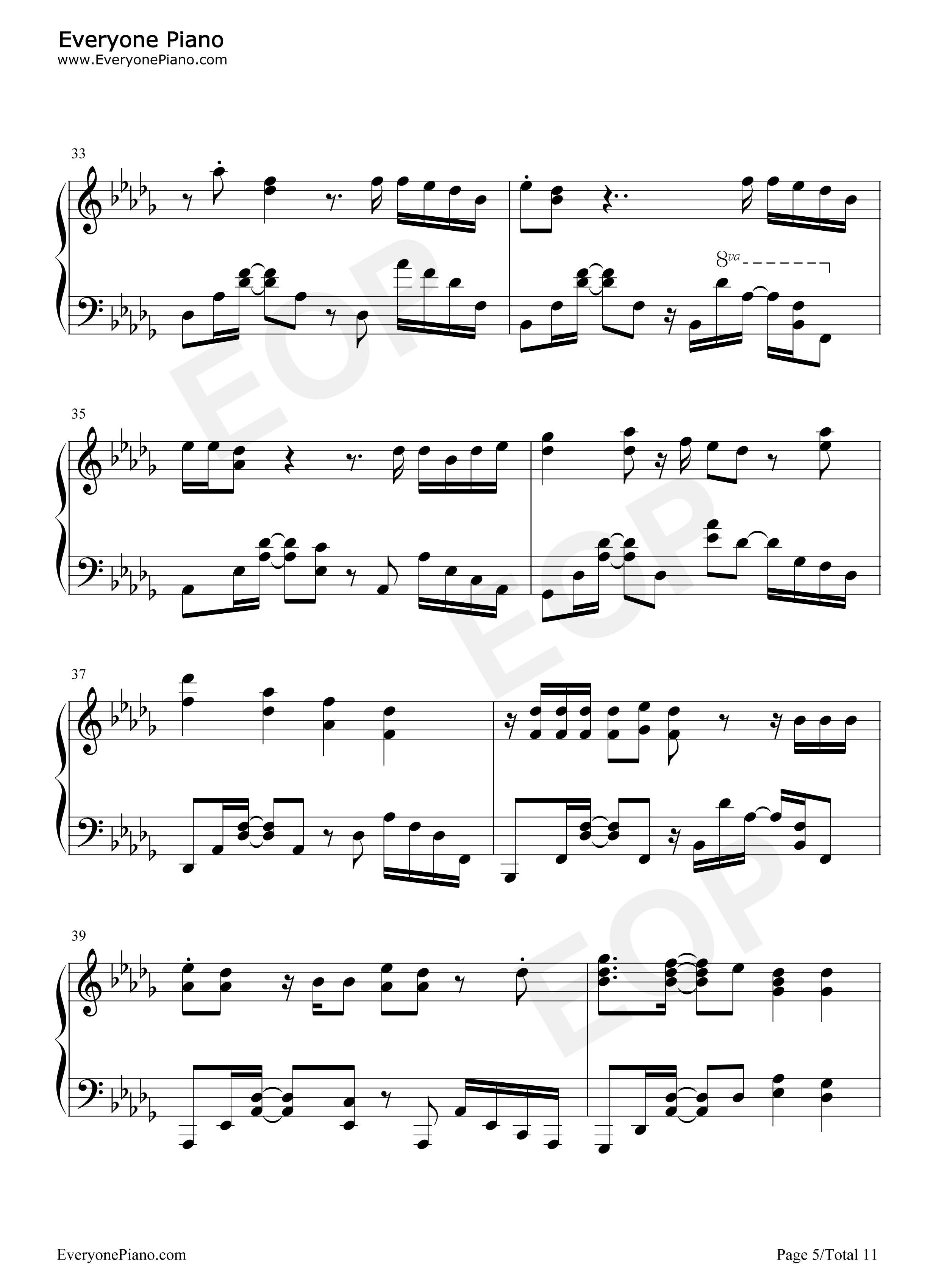 Only_one_yell钢琴谱_9_tie