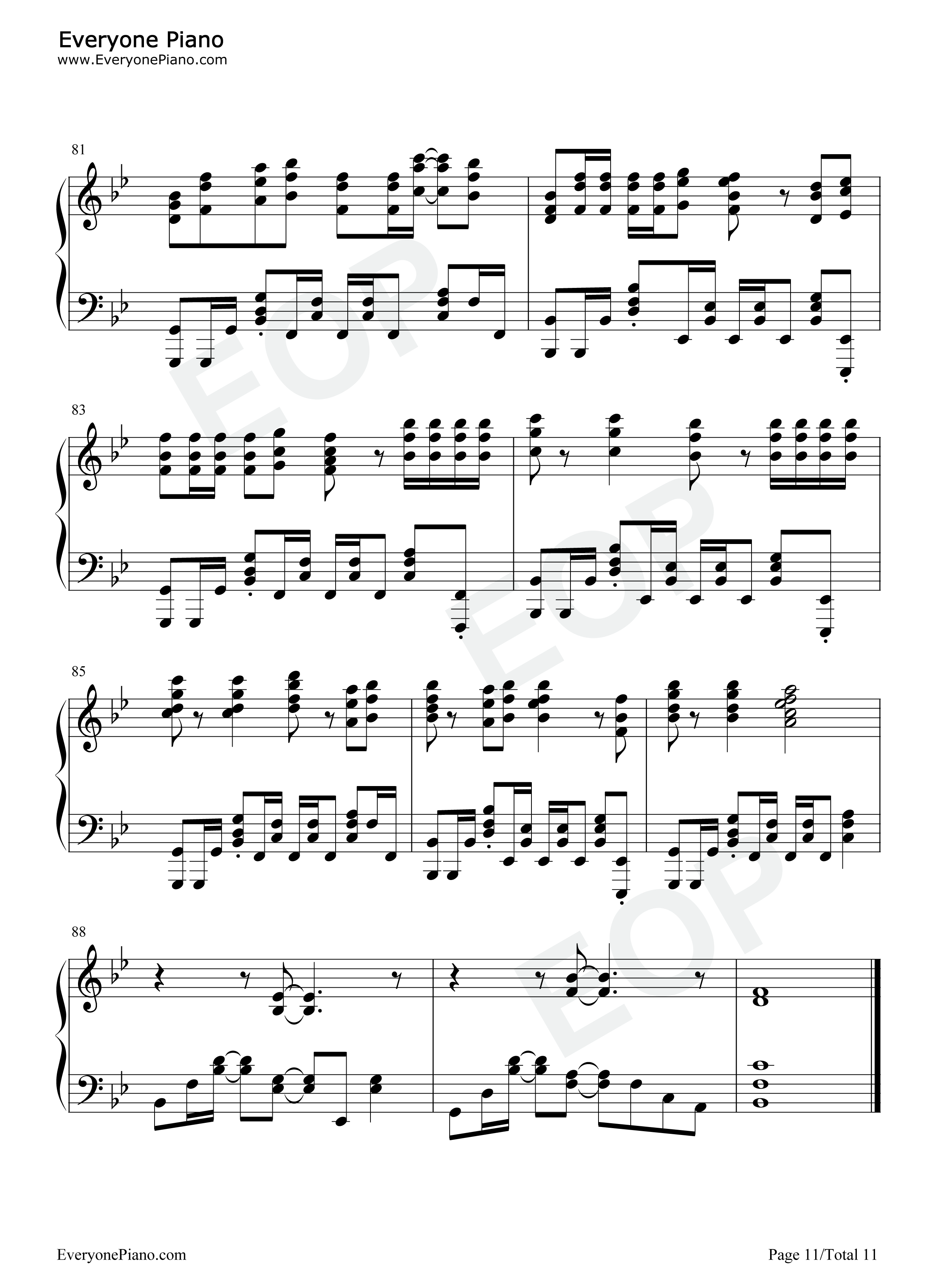 Only_one_yell钢琴谱_9_tie