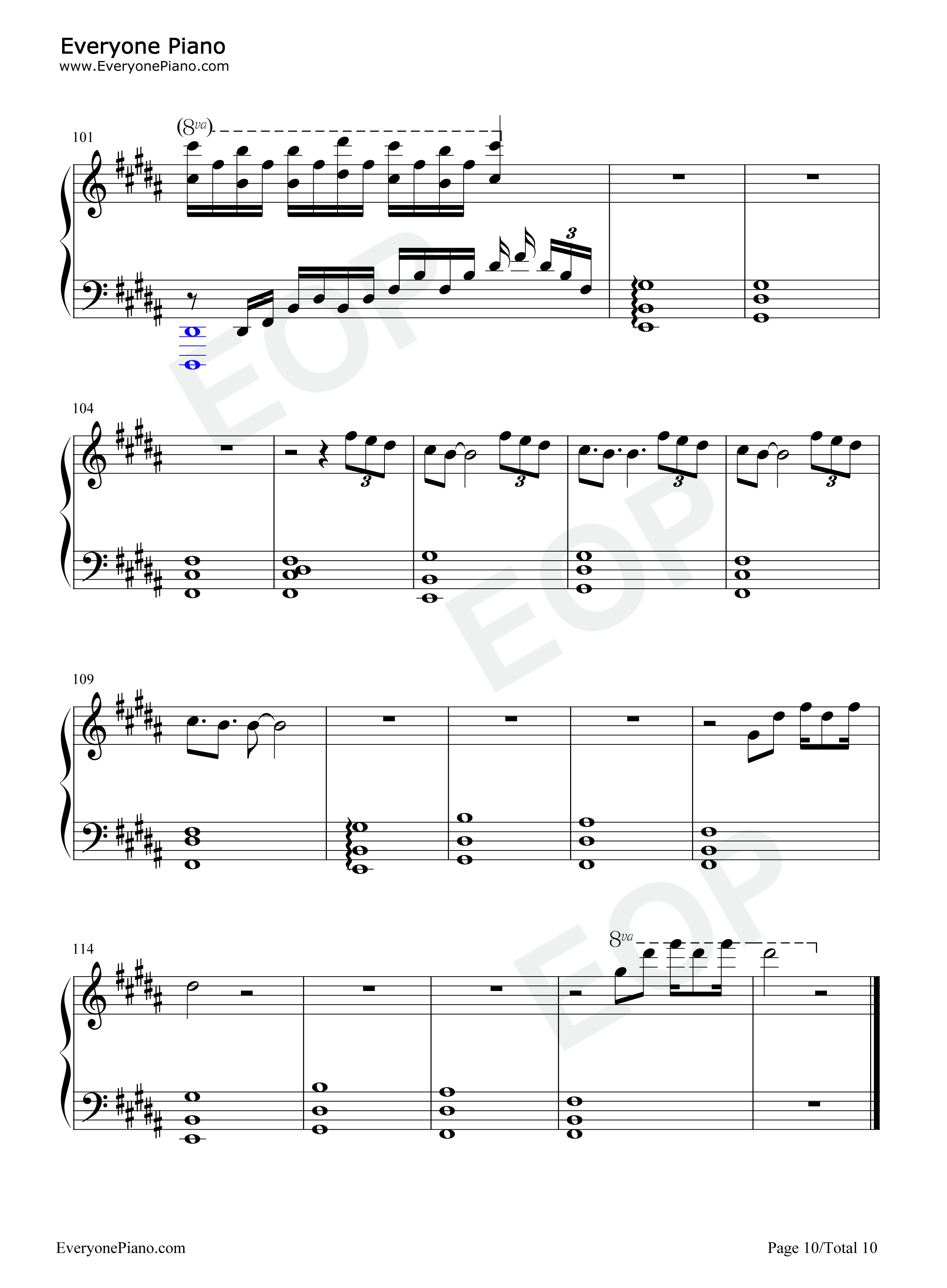 One_Last_Kiss钢琴谱_宇多田光