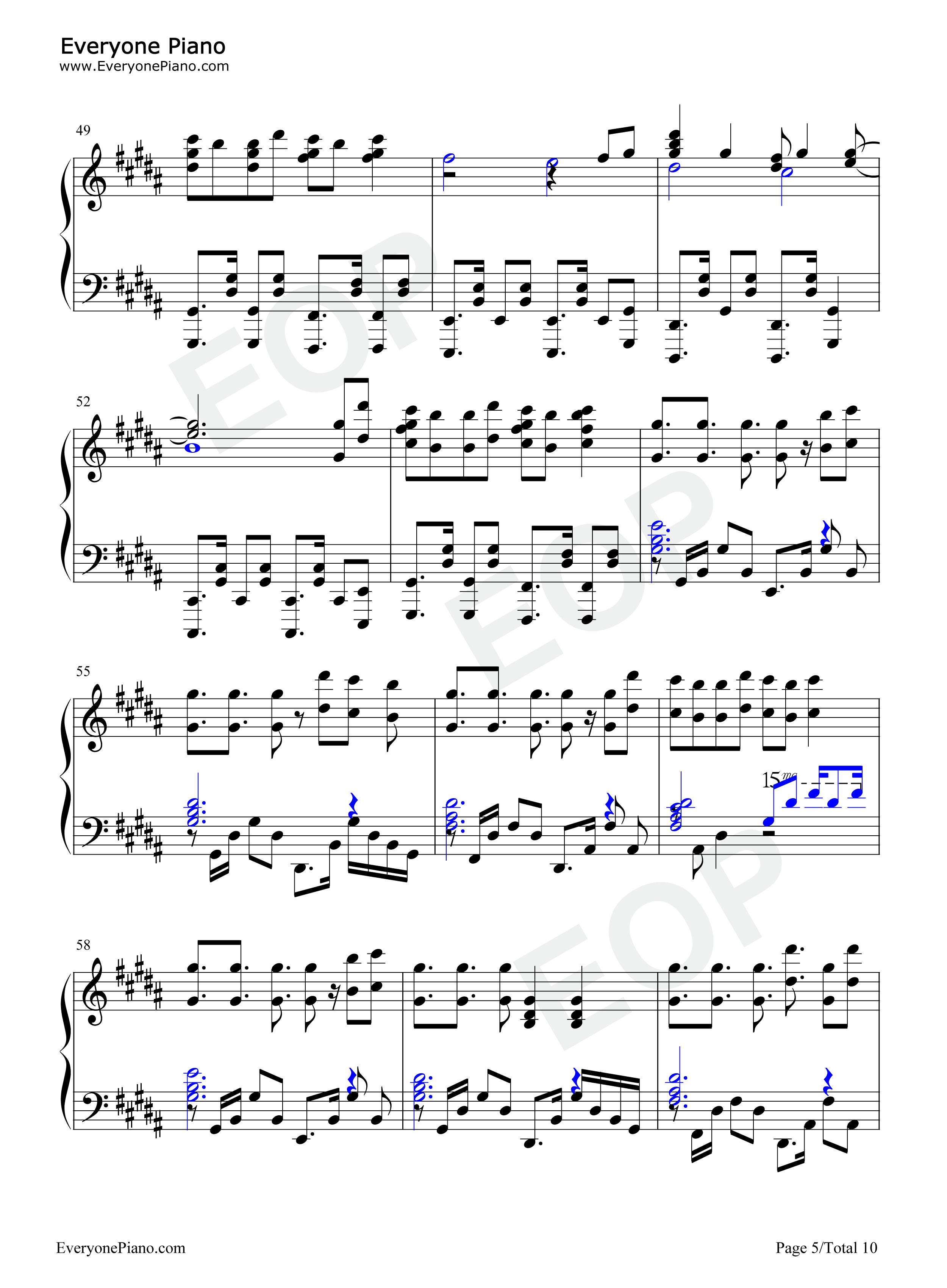 One_Last_Kiss钢琴谱_宇多田光