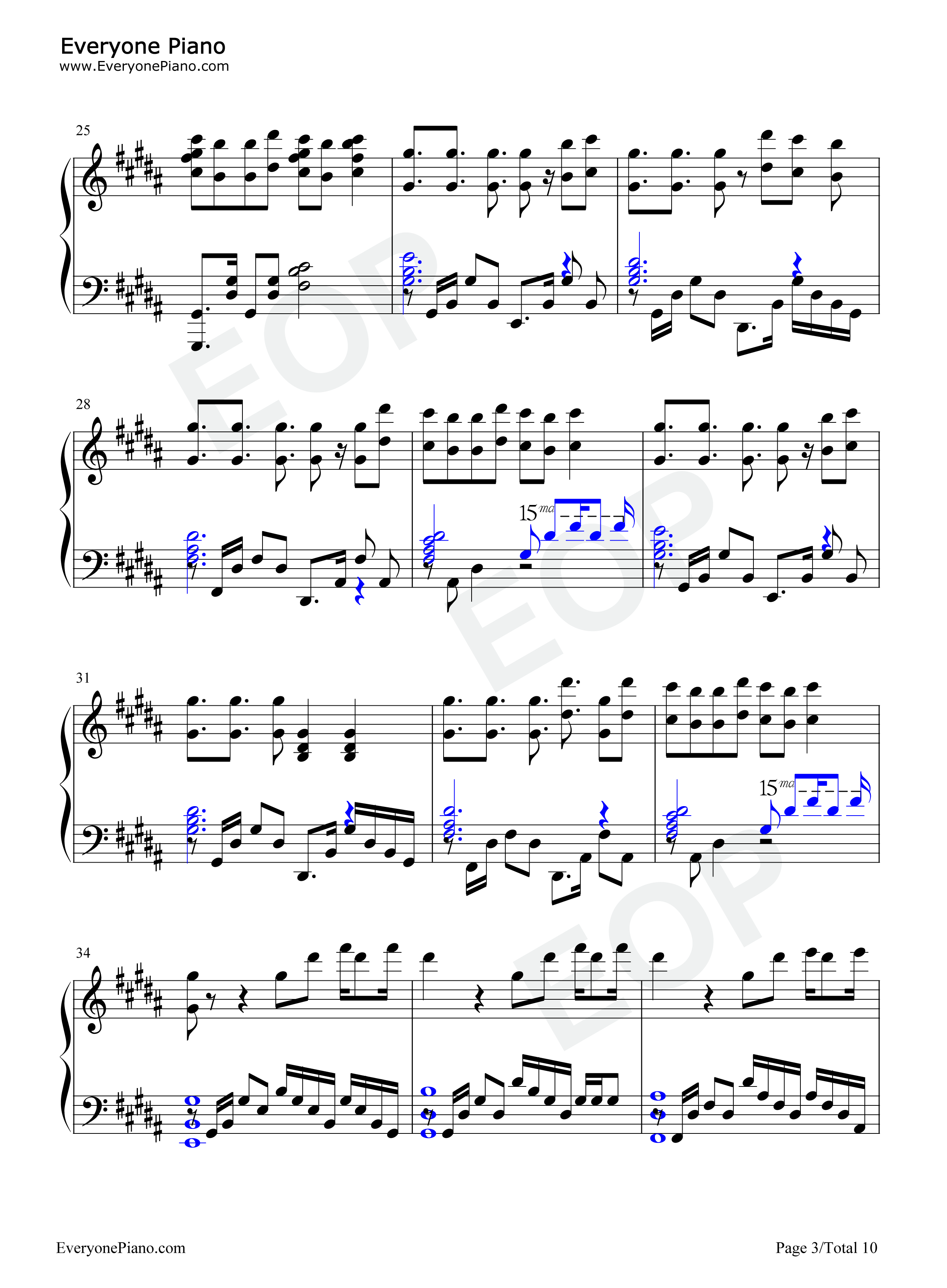 One_Last_Kiss钢琴谱_宇多田光