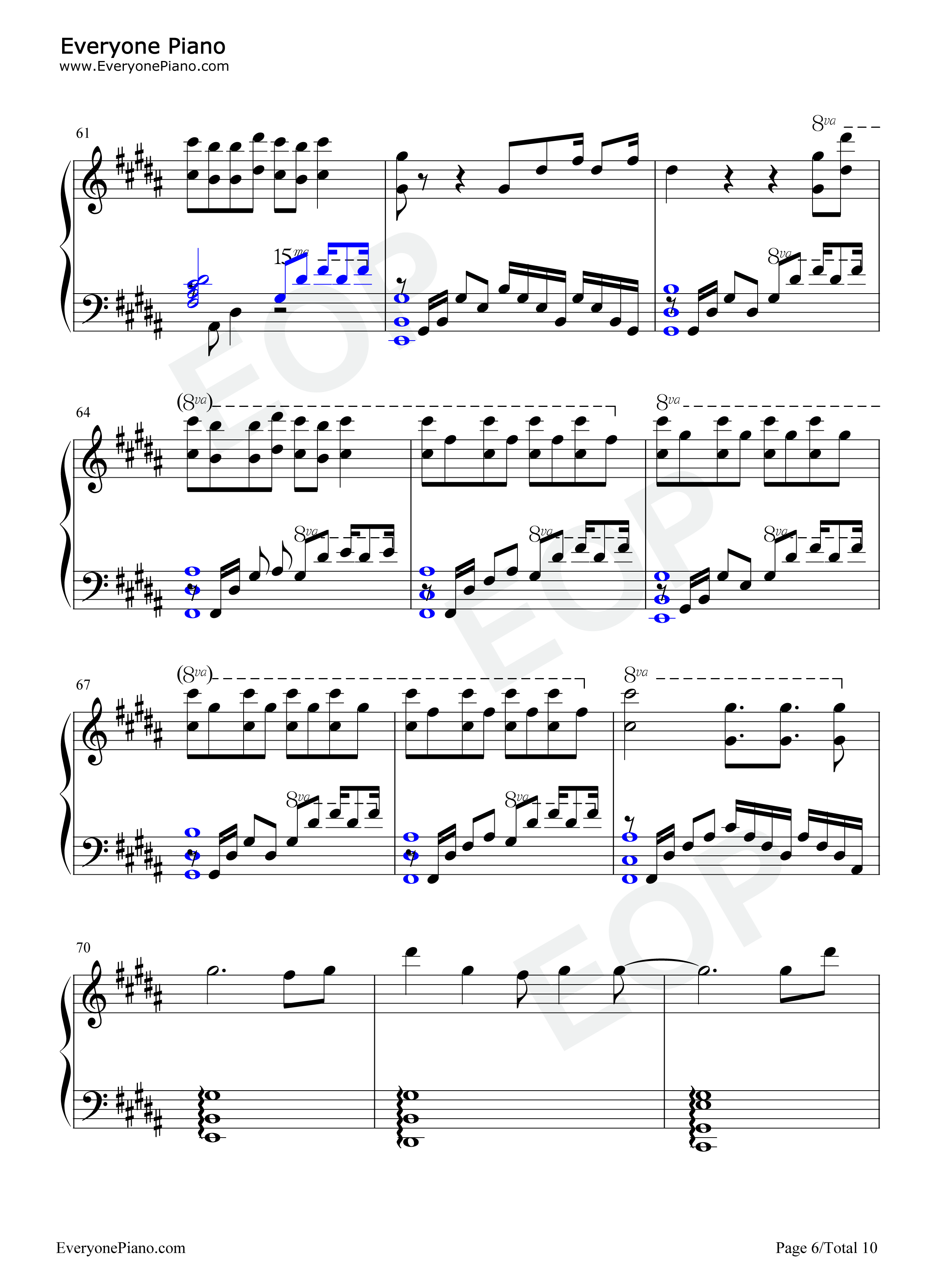 One_Last_Kiss钢琴谱_宇多田光