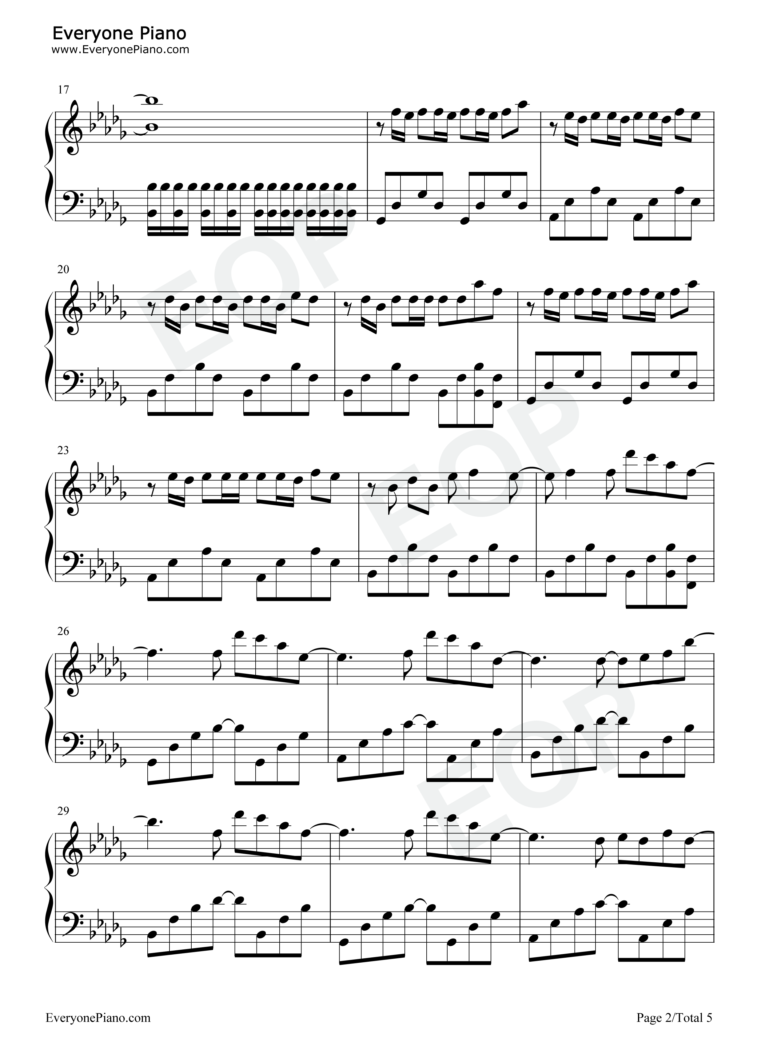 潮汐_Natural钢琴谱_安苏羽_傅梦彤