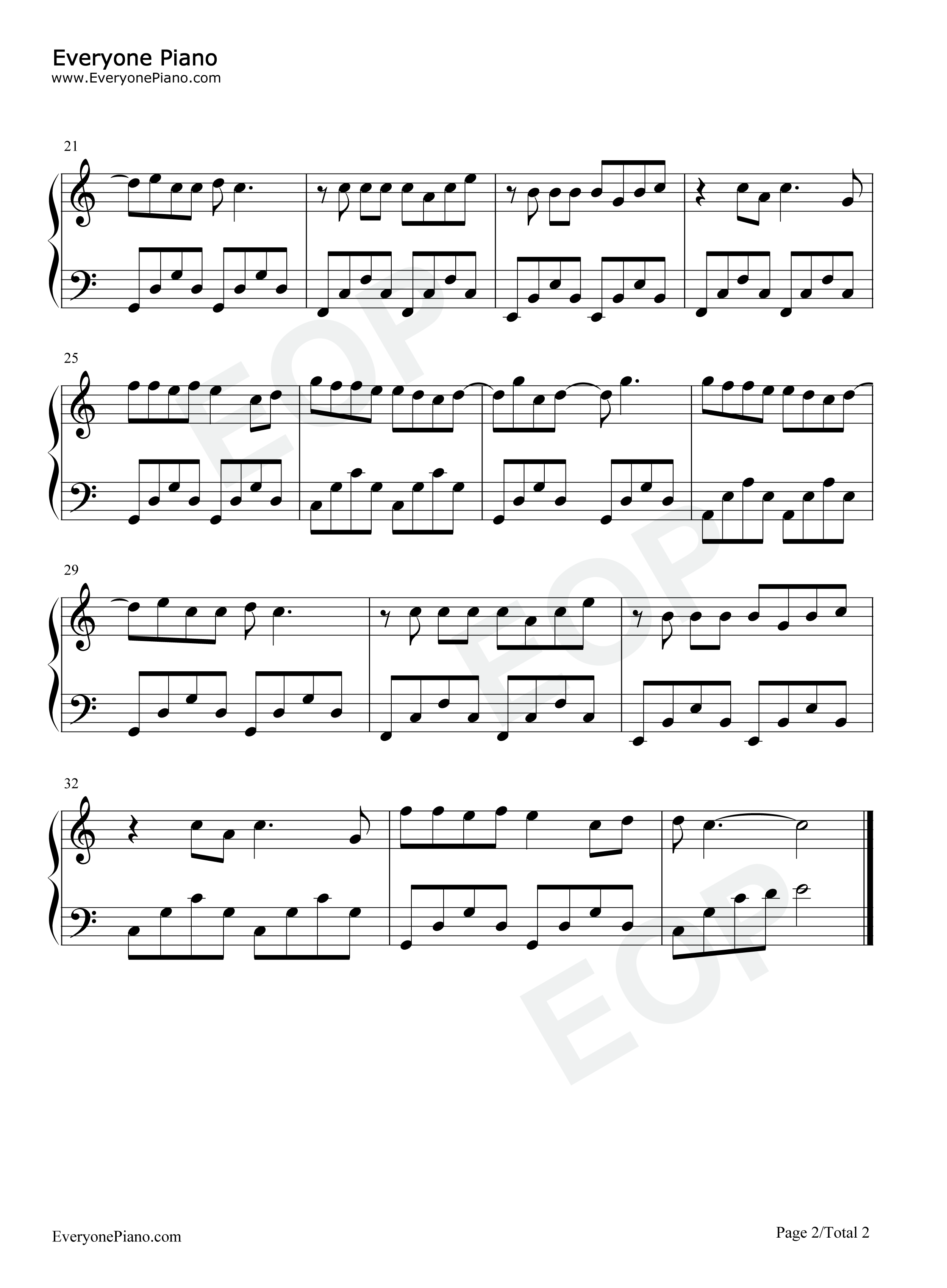 门没锁钢琴谱_品冠