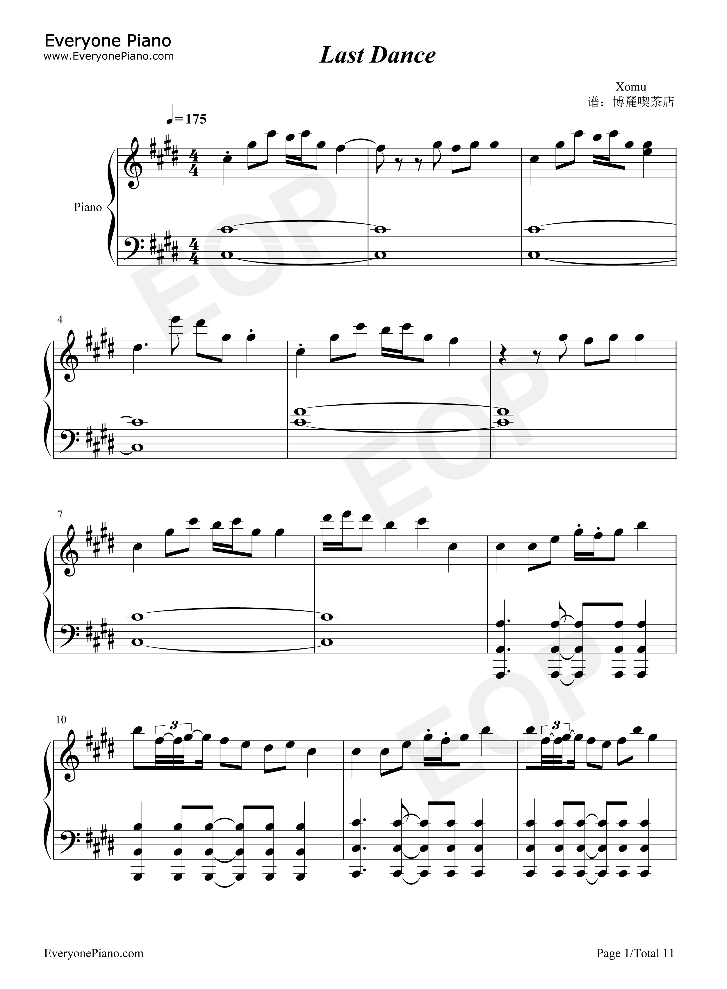 Last_Dance钢琴谱_Xomu