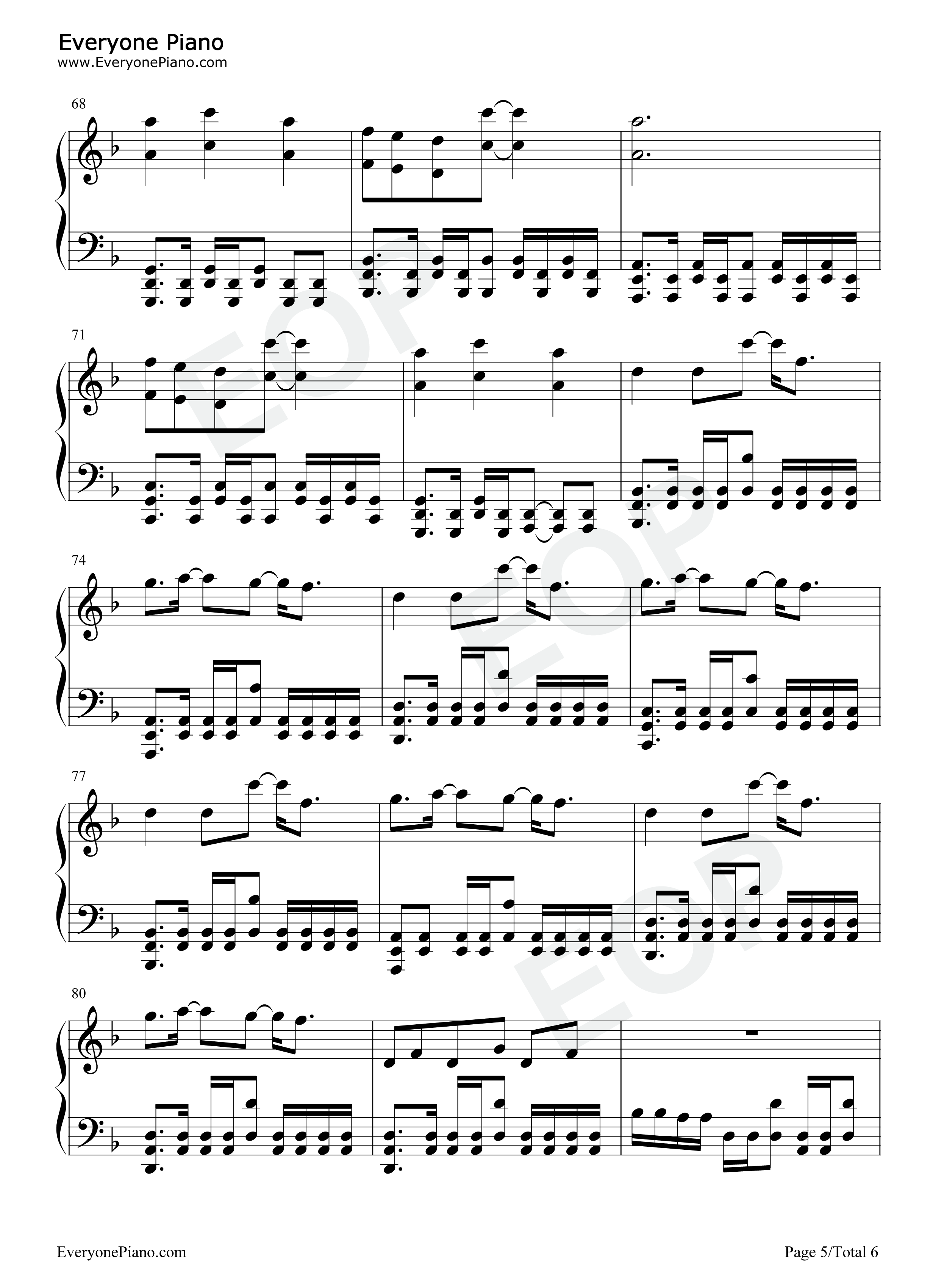 One_Final_Chance钢琴谱_World_Beyond