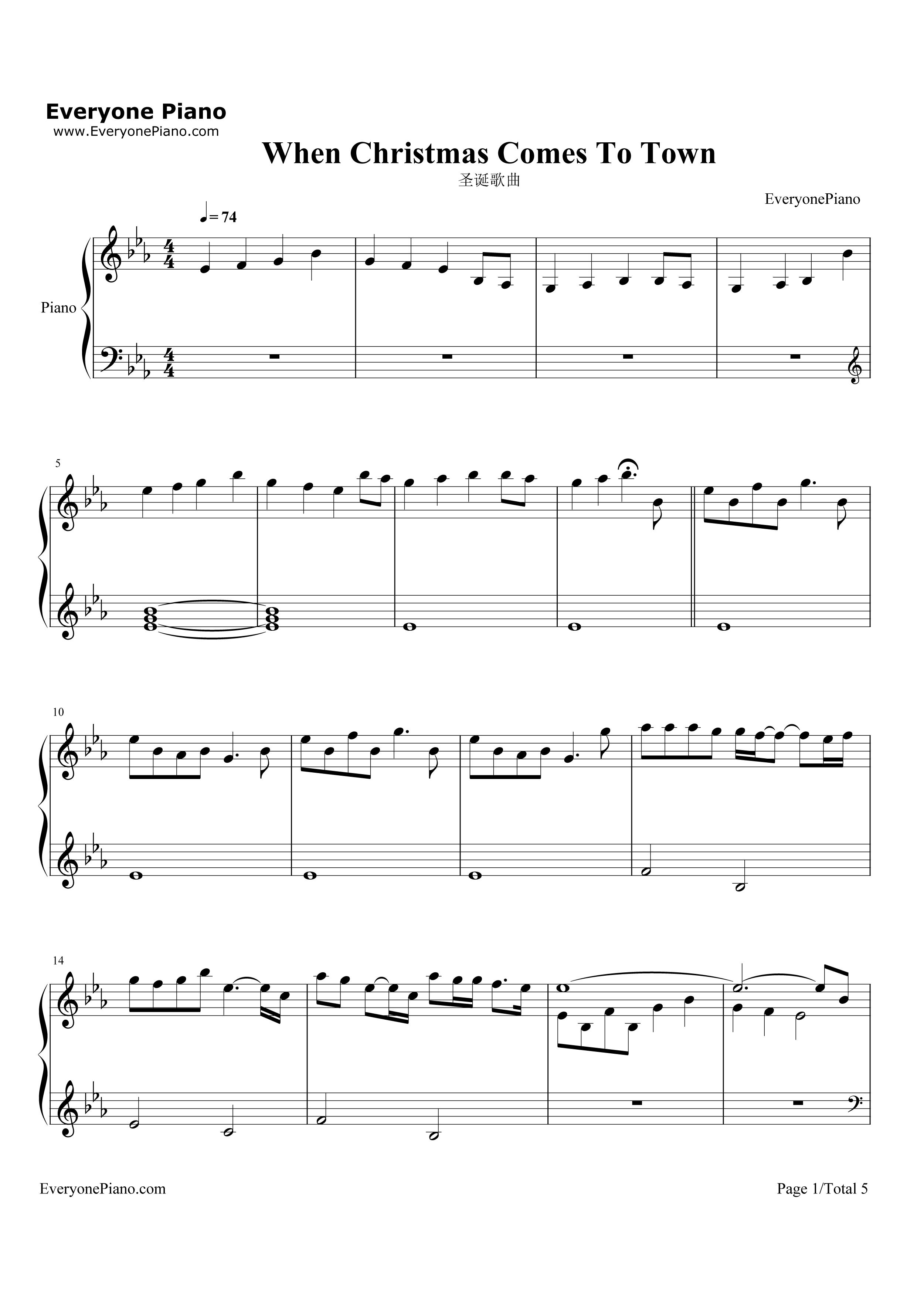 When_Christmas_Comes_To_Town钢琴谱_Matthew_Hall__Meagan_Moore