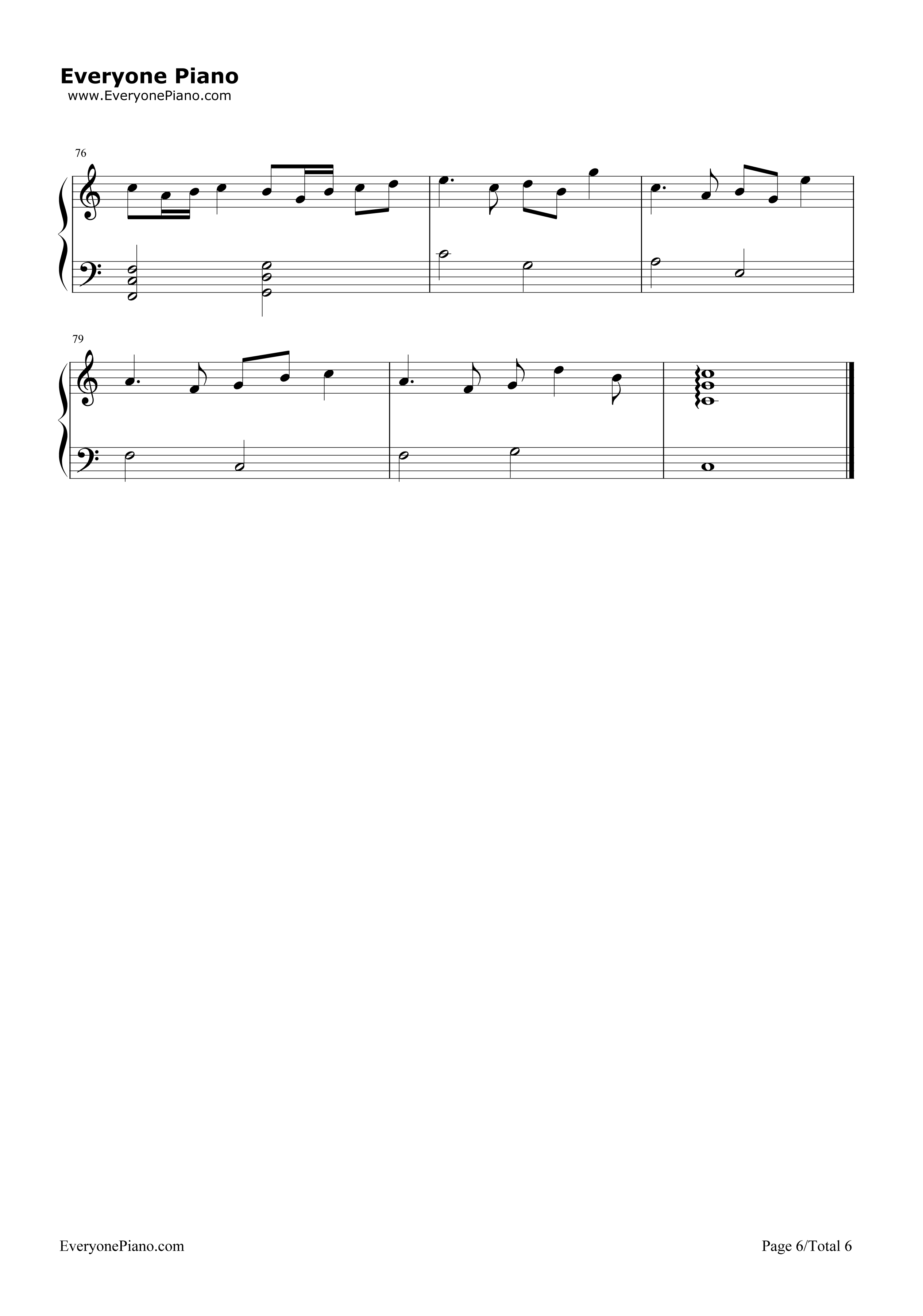 卡农圣诞夜钢琴谱_卡农