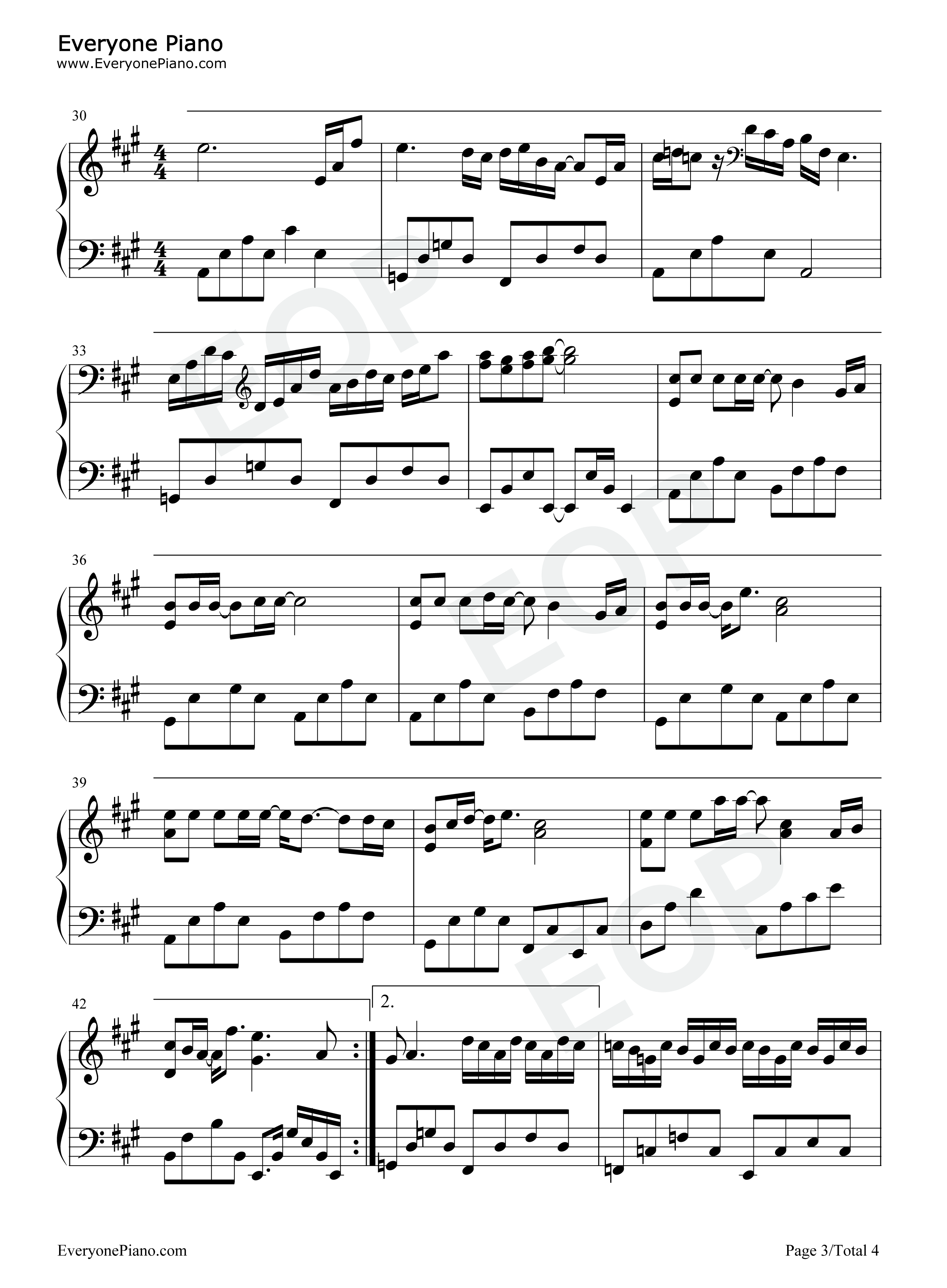 爱你爱到死钢琴谱_同恩_马诗婷_杨荞安