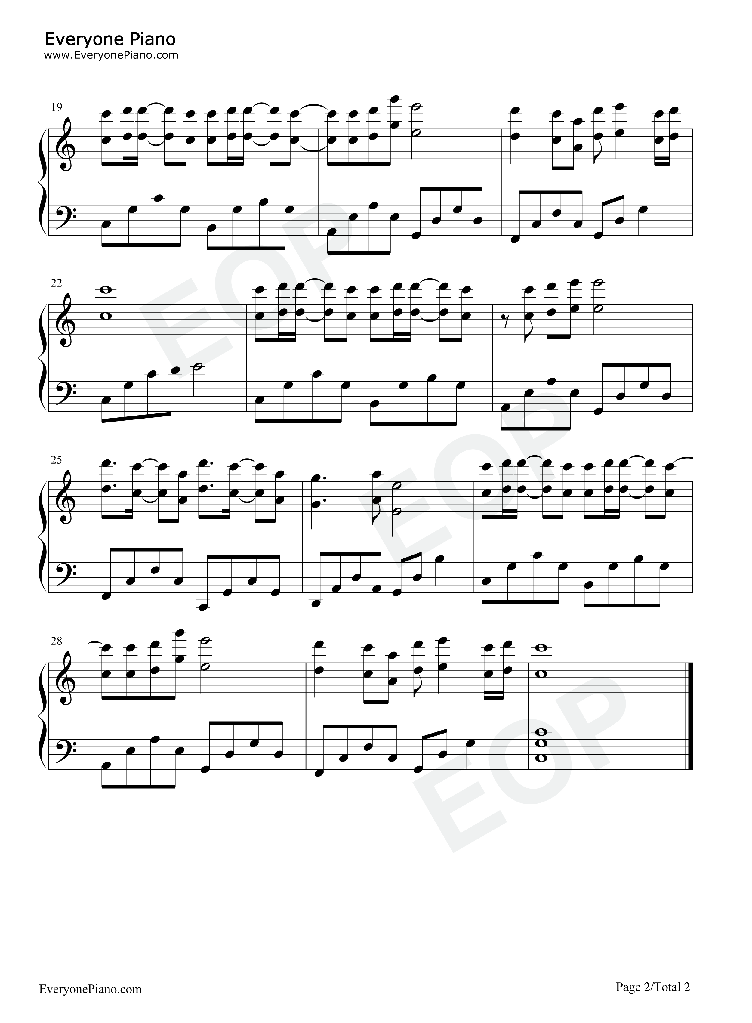 爱多一次痛多一次钢琴谱_谭咏麟