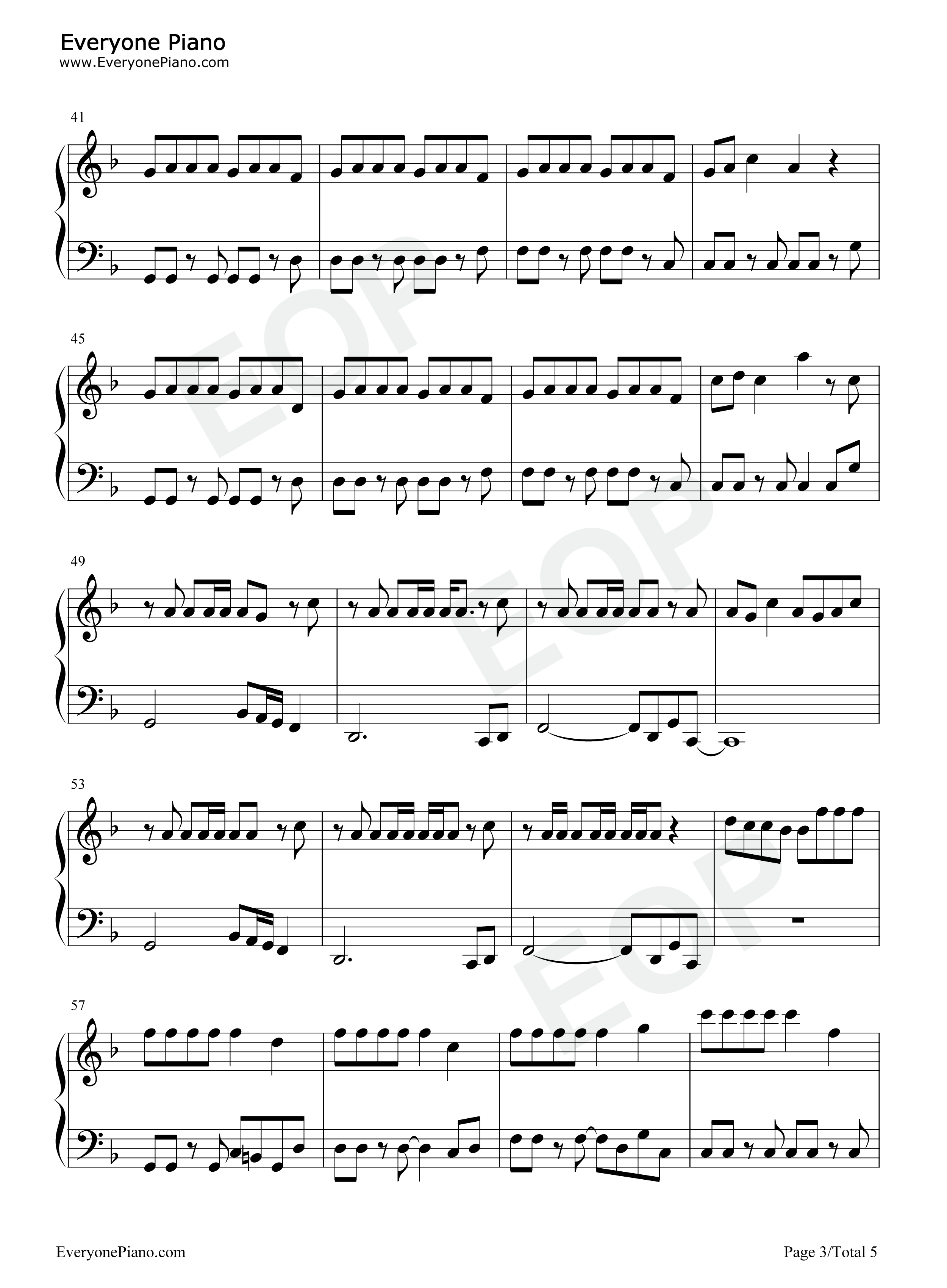 Sunshine钢琴谱_OneRepublic