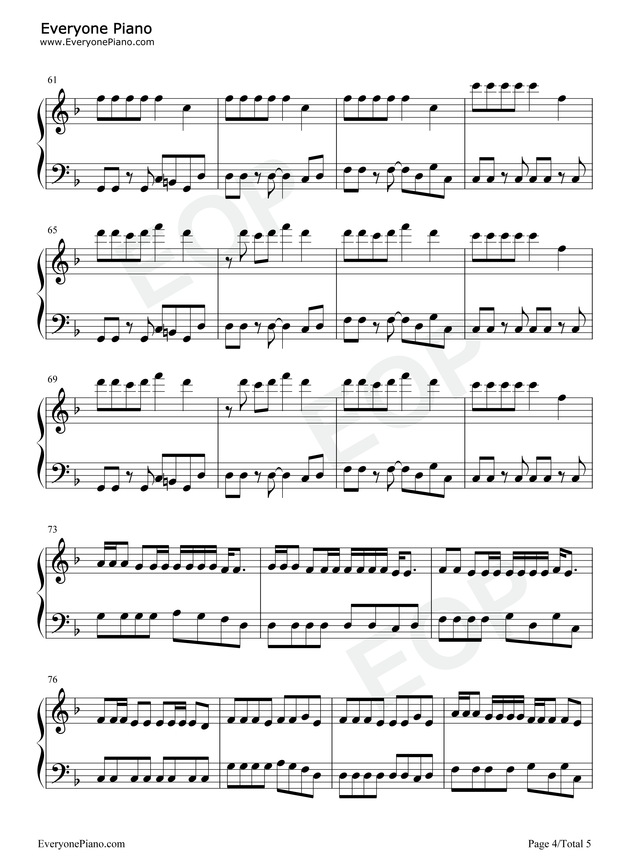 Sunshine钢琴谱_OneRepublic