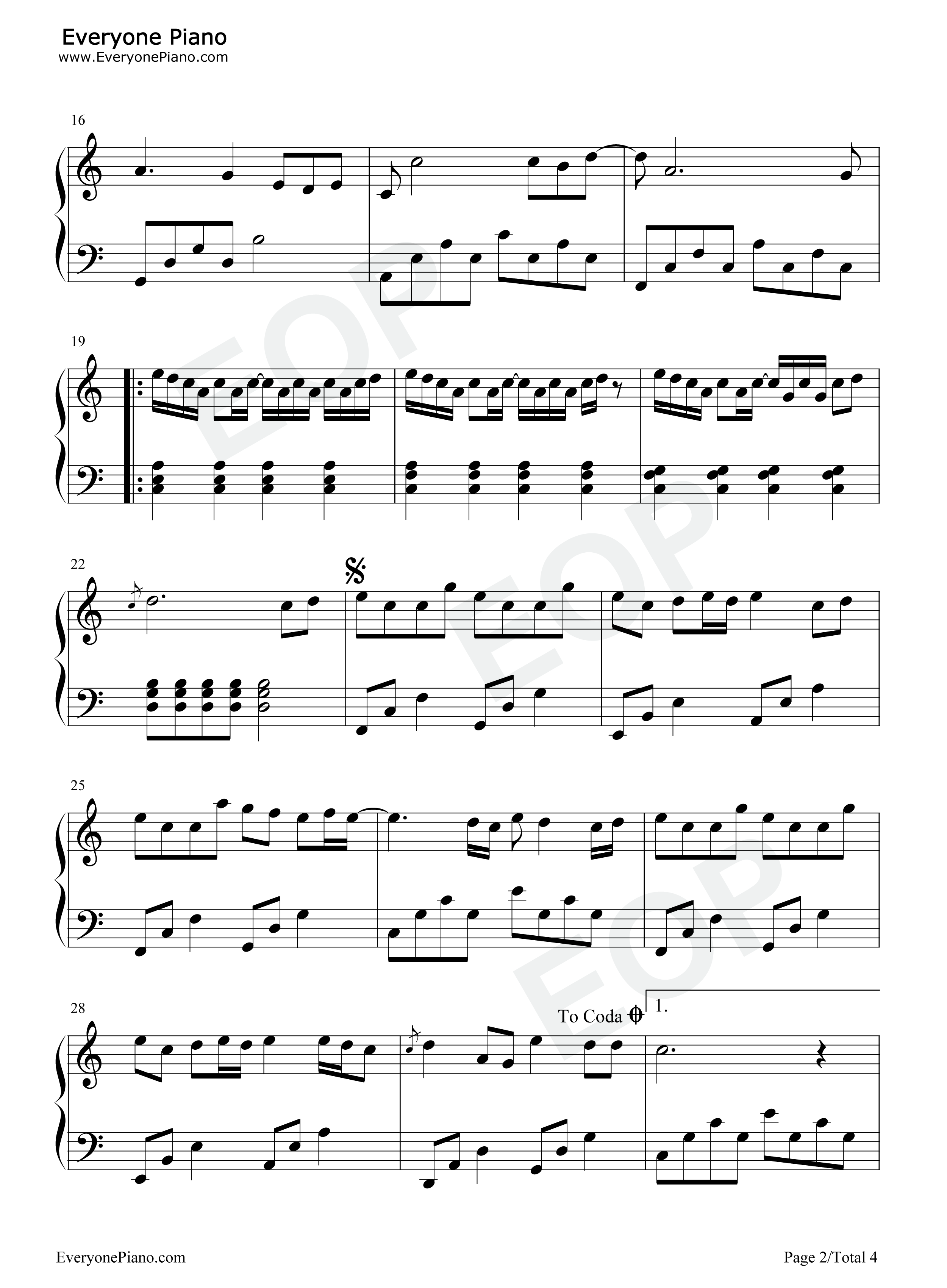 四季予你钢琴谱_程响