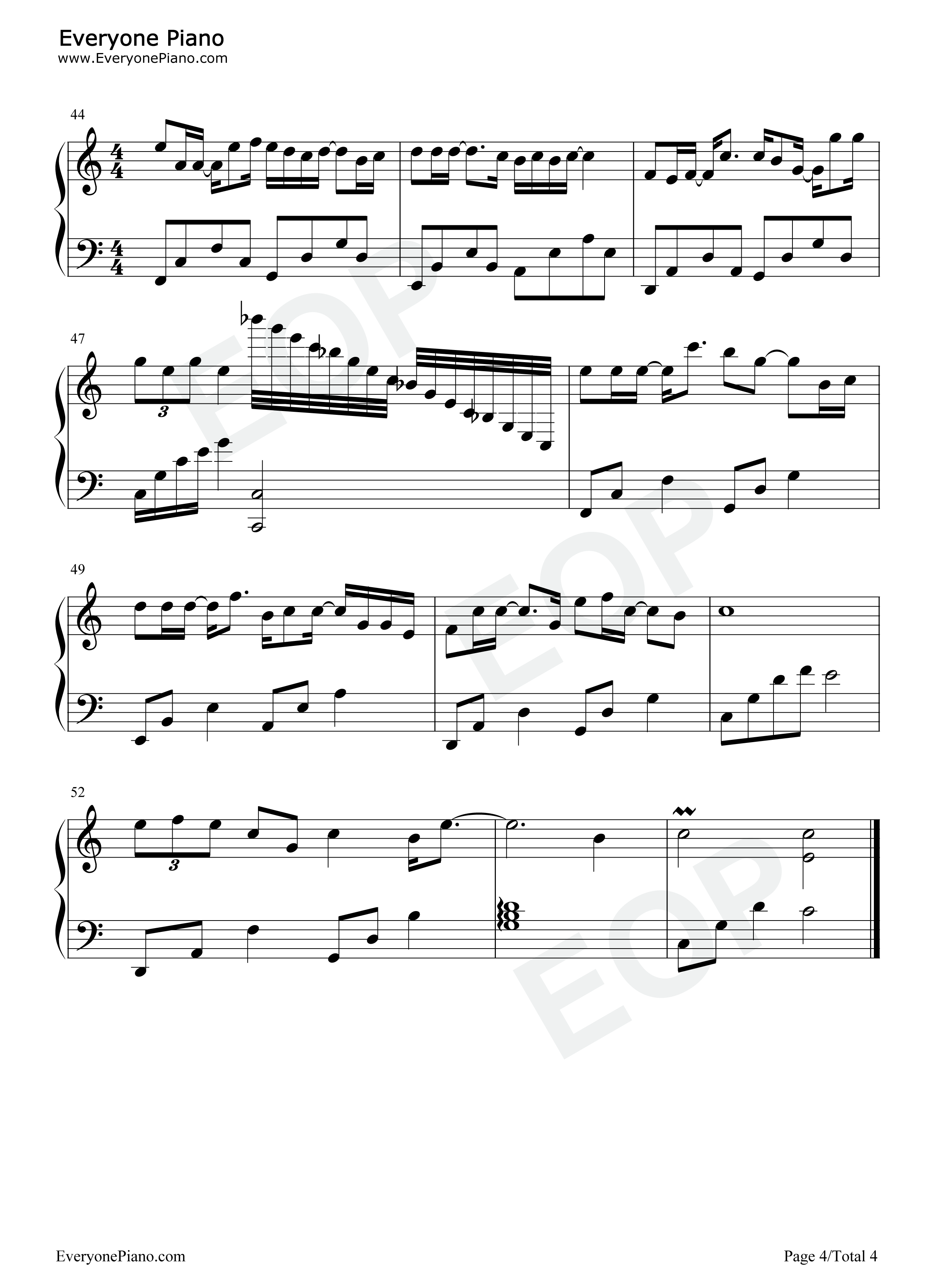 我走后钢琴谱_小咪