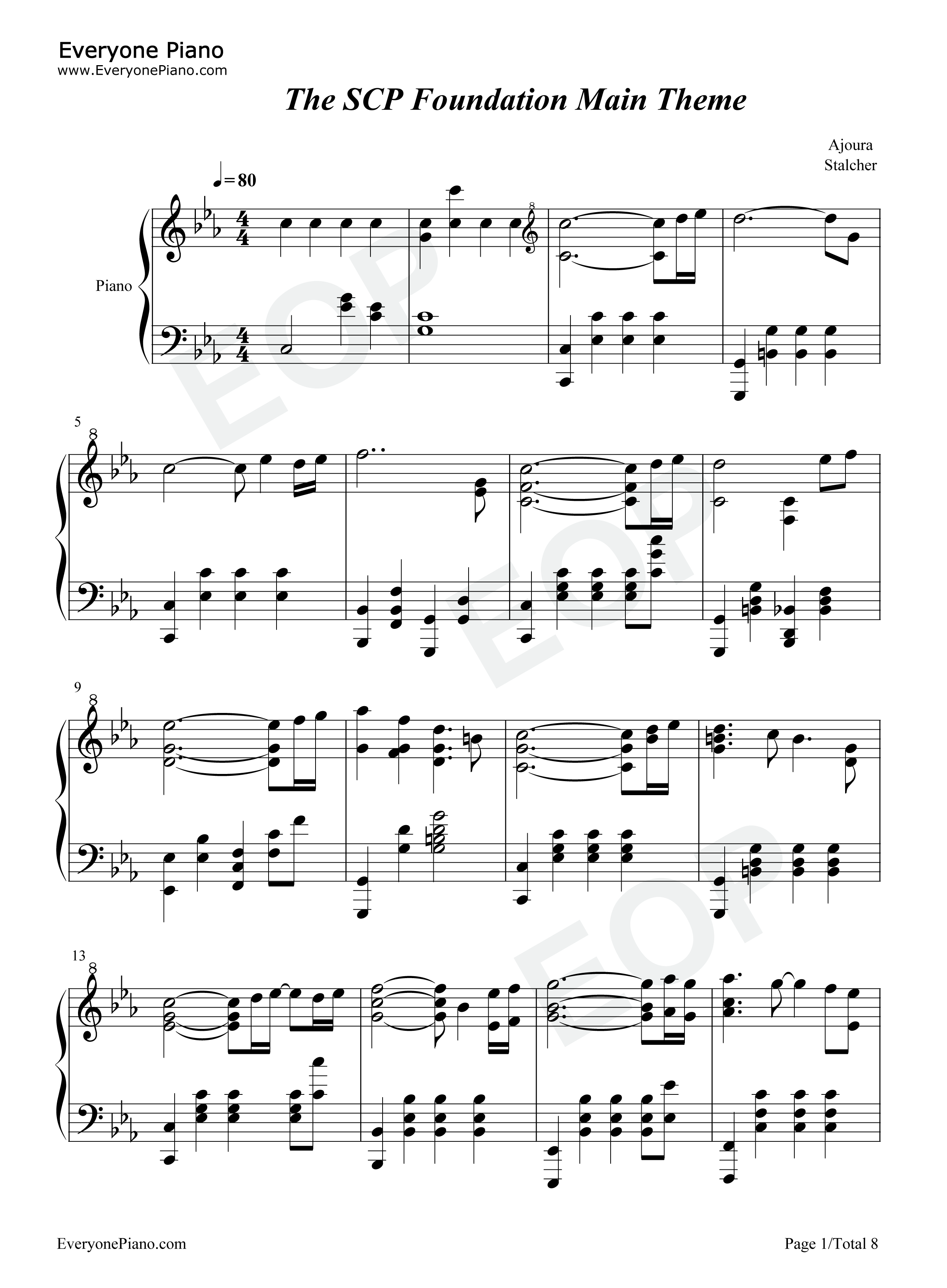 The_SCP_Foundation_Main_Theme钢琴谱_Ajoura