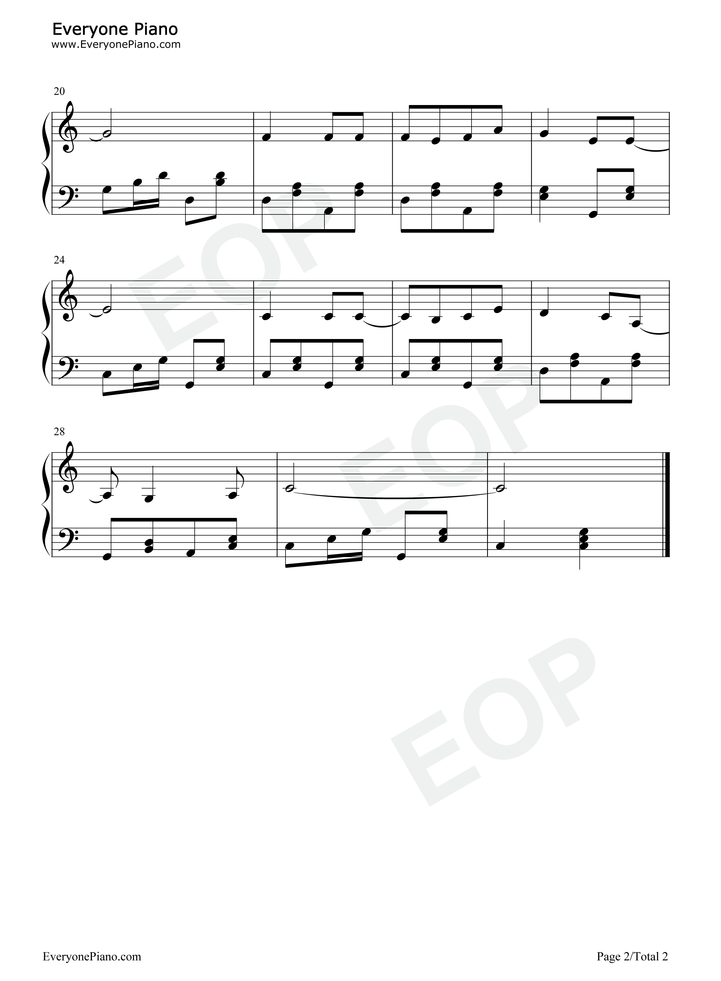 Rhythm_of_the_Rain钢琴谱_The_Cascades_瀑布合唱团