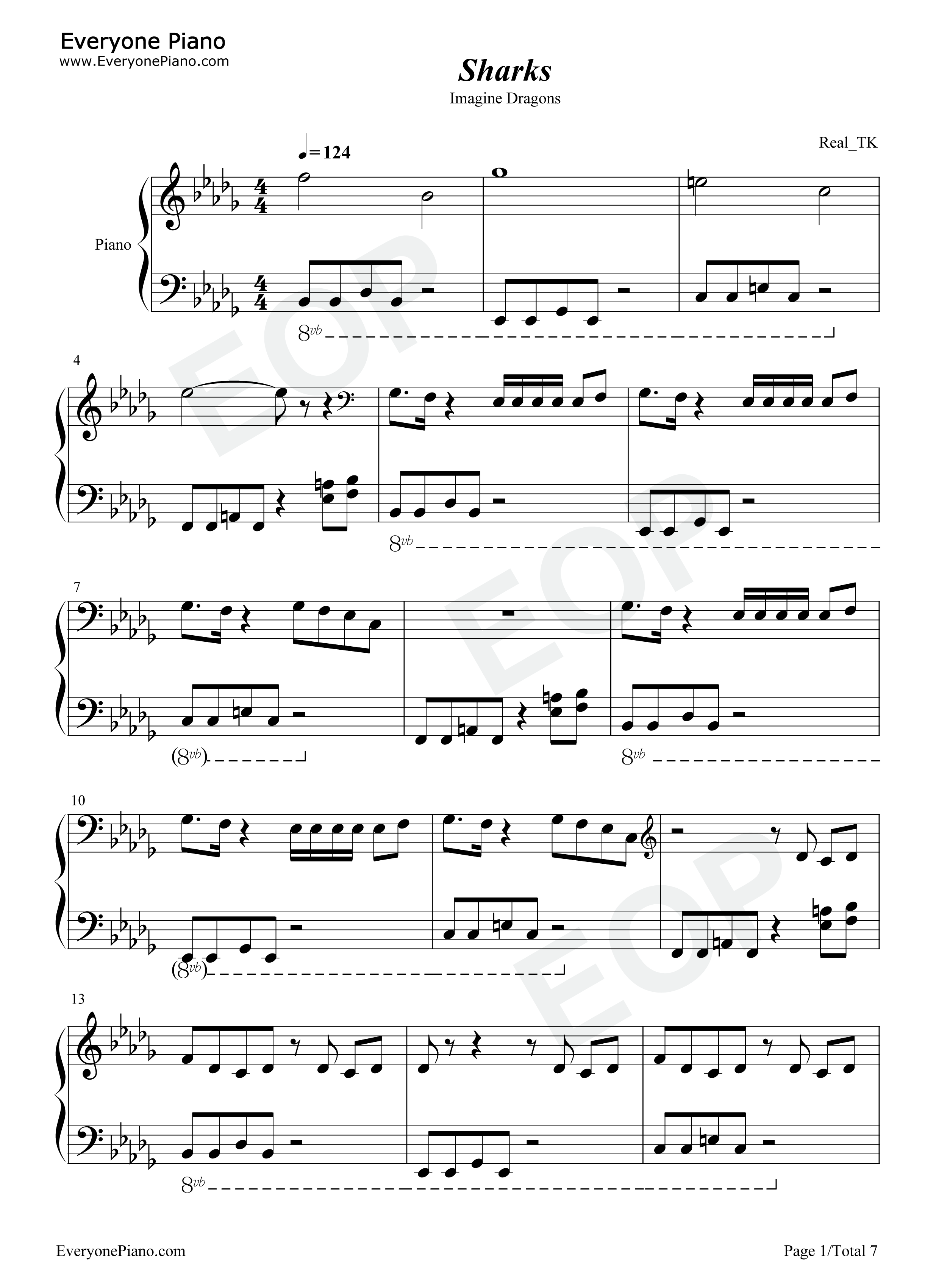 Sharks钢琴谱_Imagine_Dragons