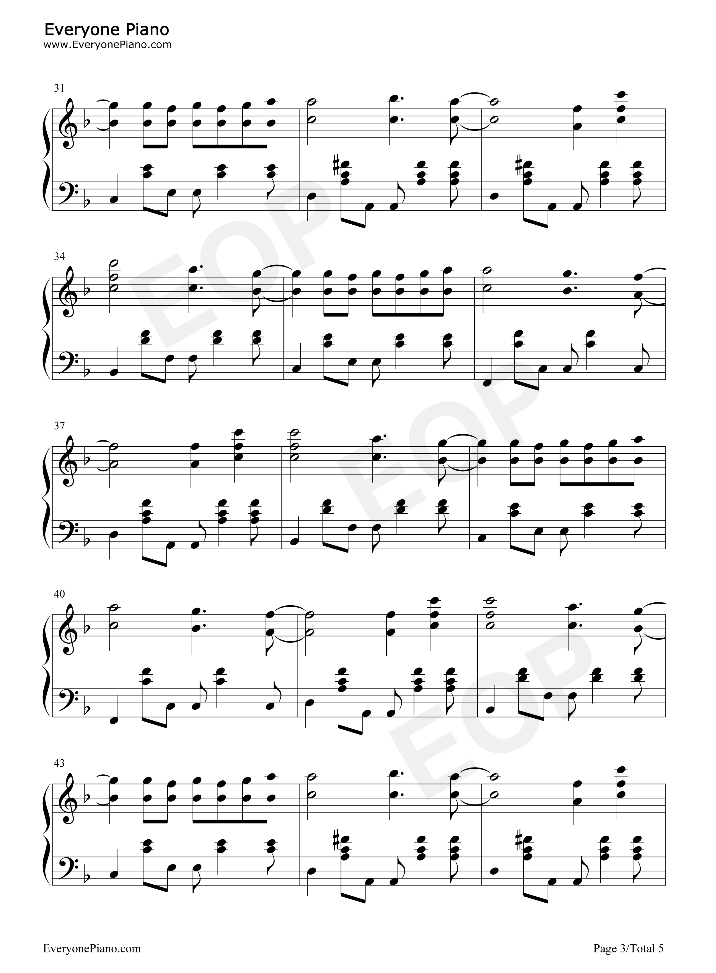 爱要坦荡荡钢琴谱_丁丁_萧潇