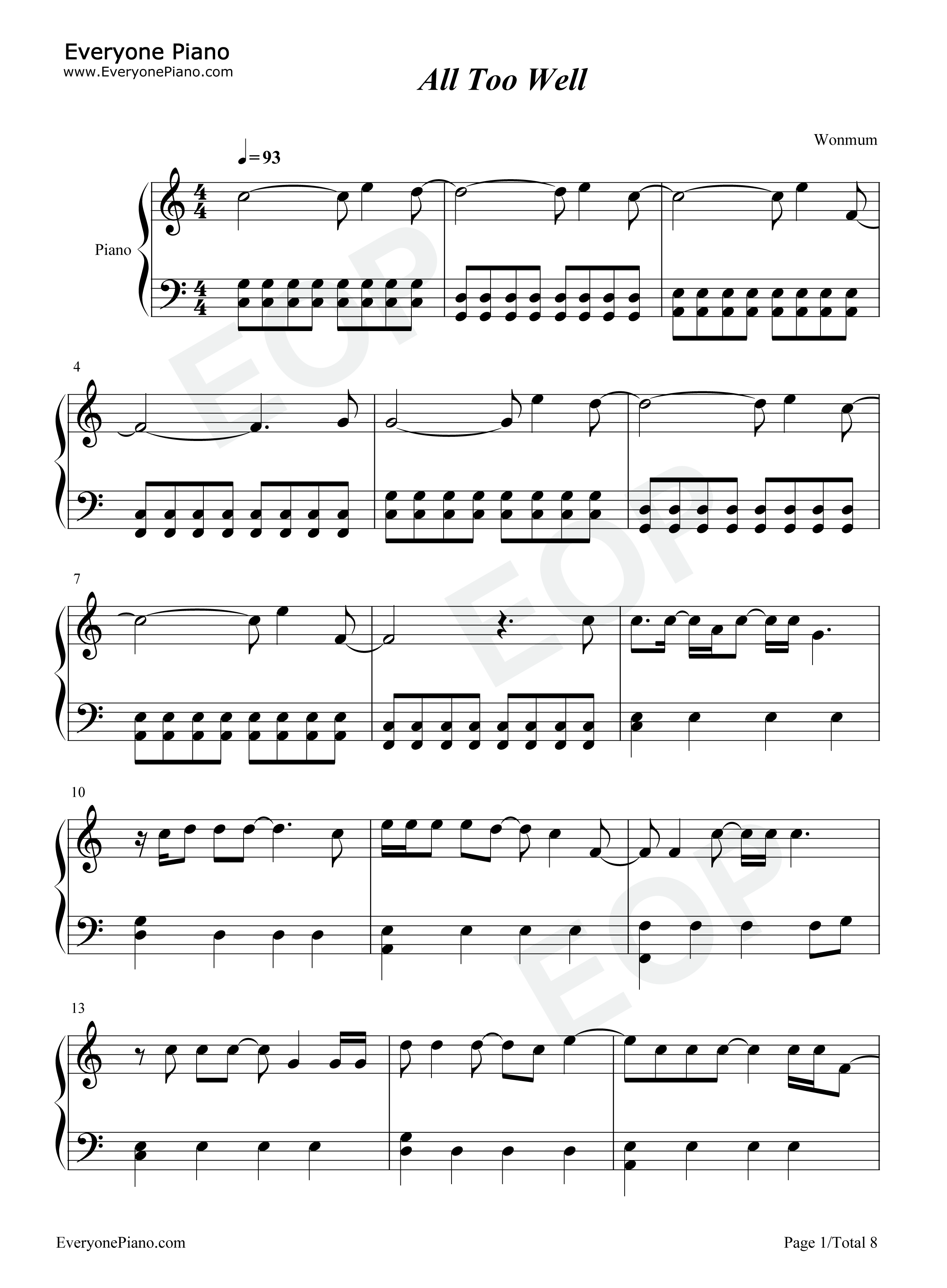 All_Too_Well钢琴谱_Taylor_Swift