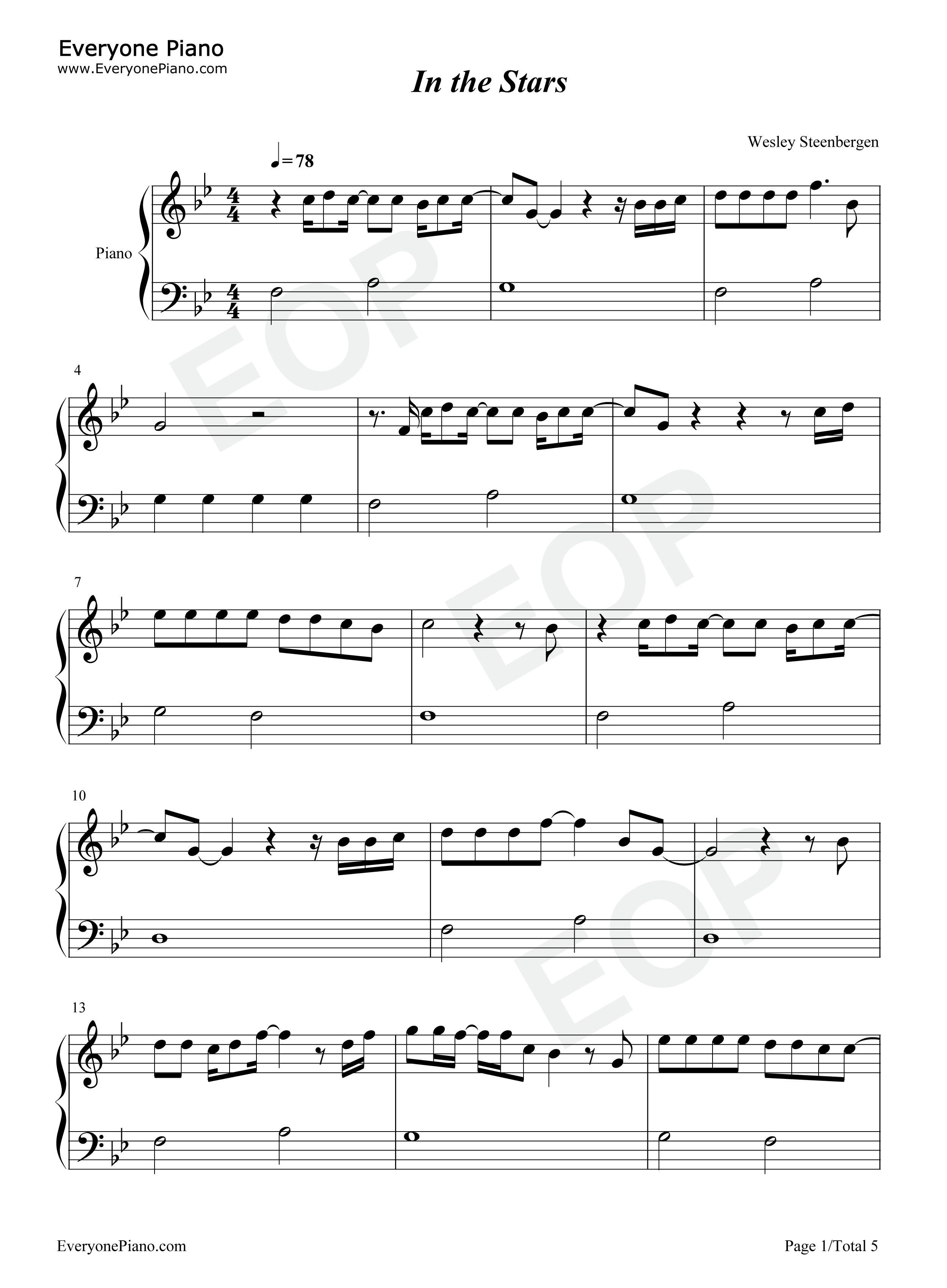 In_the_Stars钢琴谱_Benson_Boone