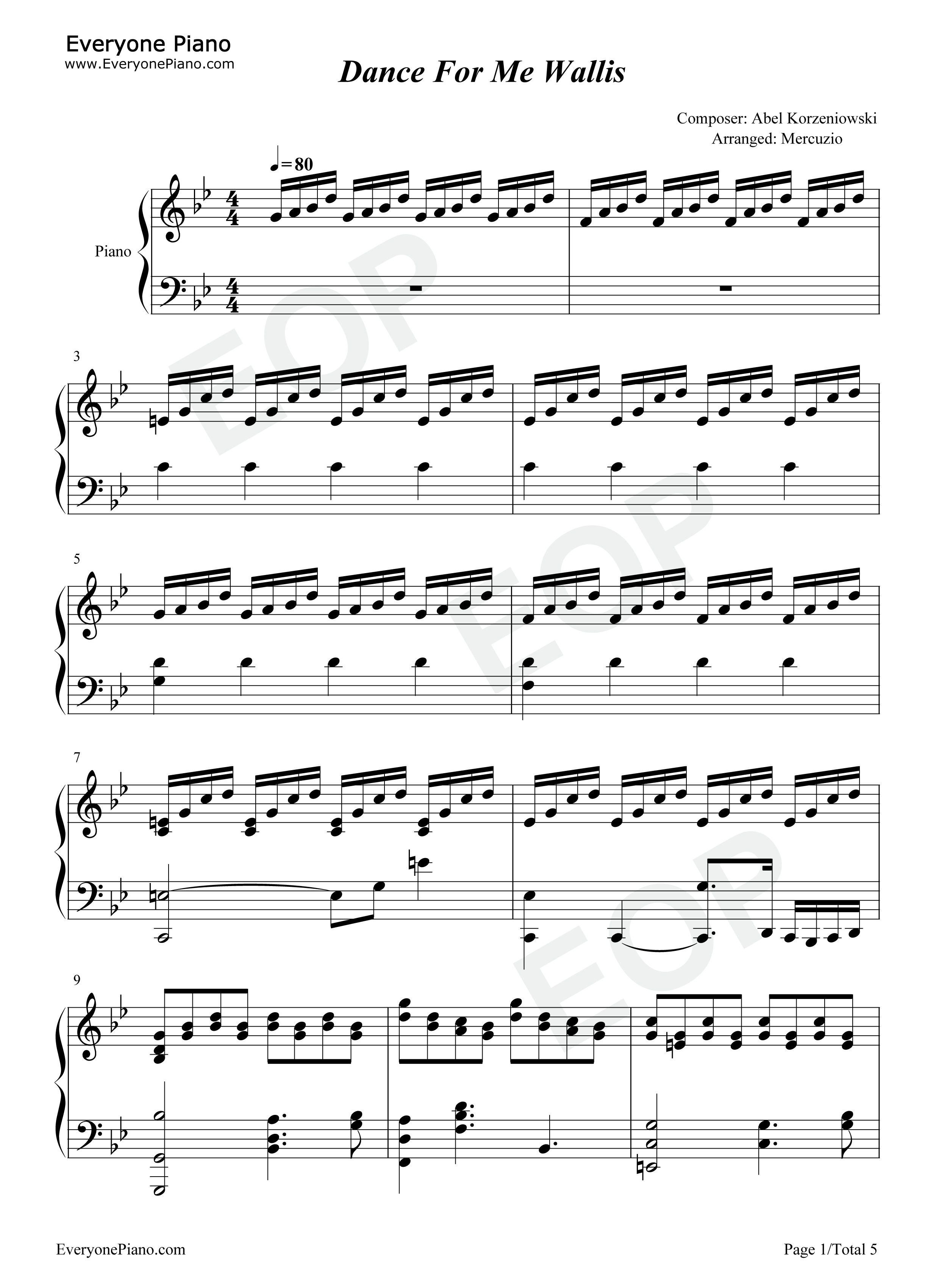 Dance_For_Me_Wallis钢琴谱_Abel_Korzeniowski