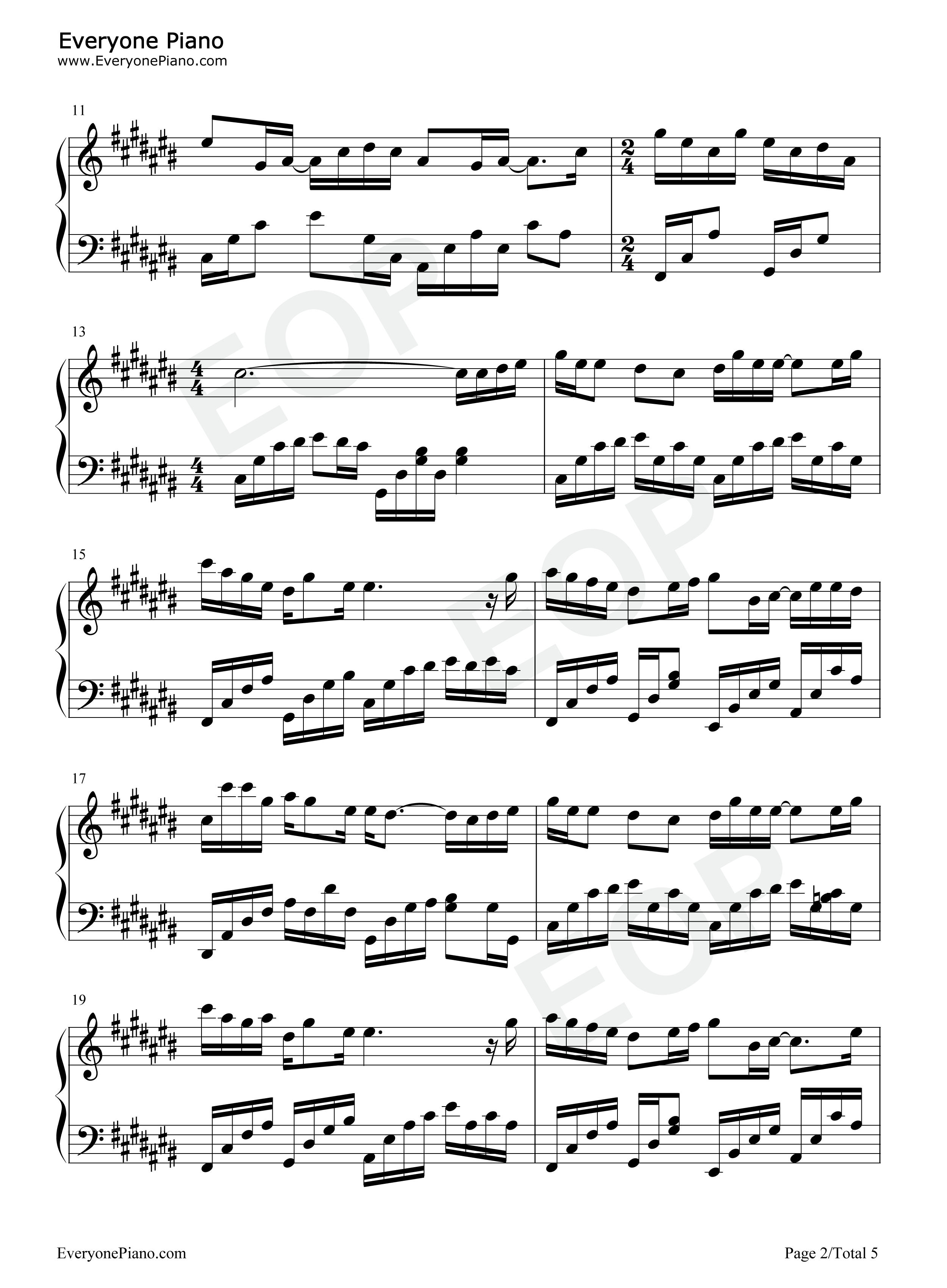 看得最远的地方钢琴谱_张韶涵_毛不易