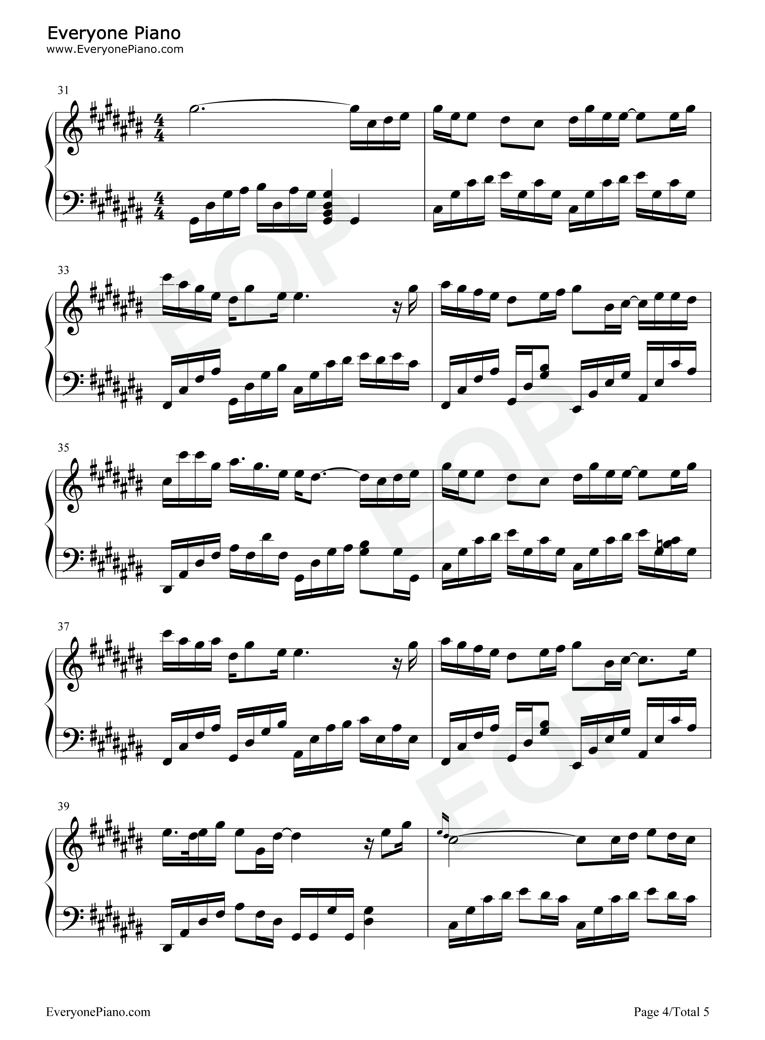 看得最远的地方钢琴谱_张韶涵_毛不易