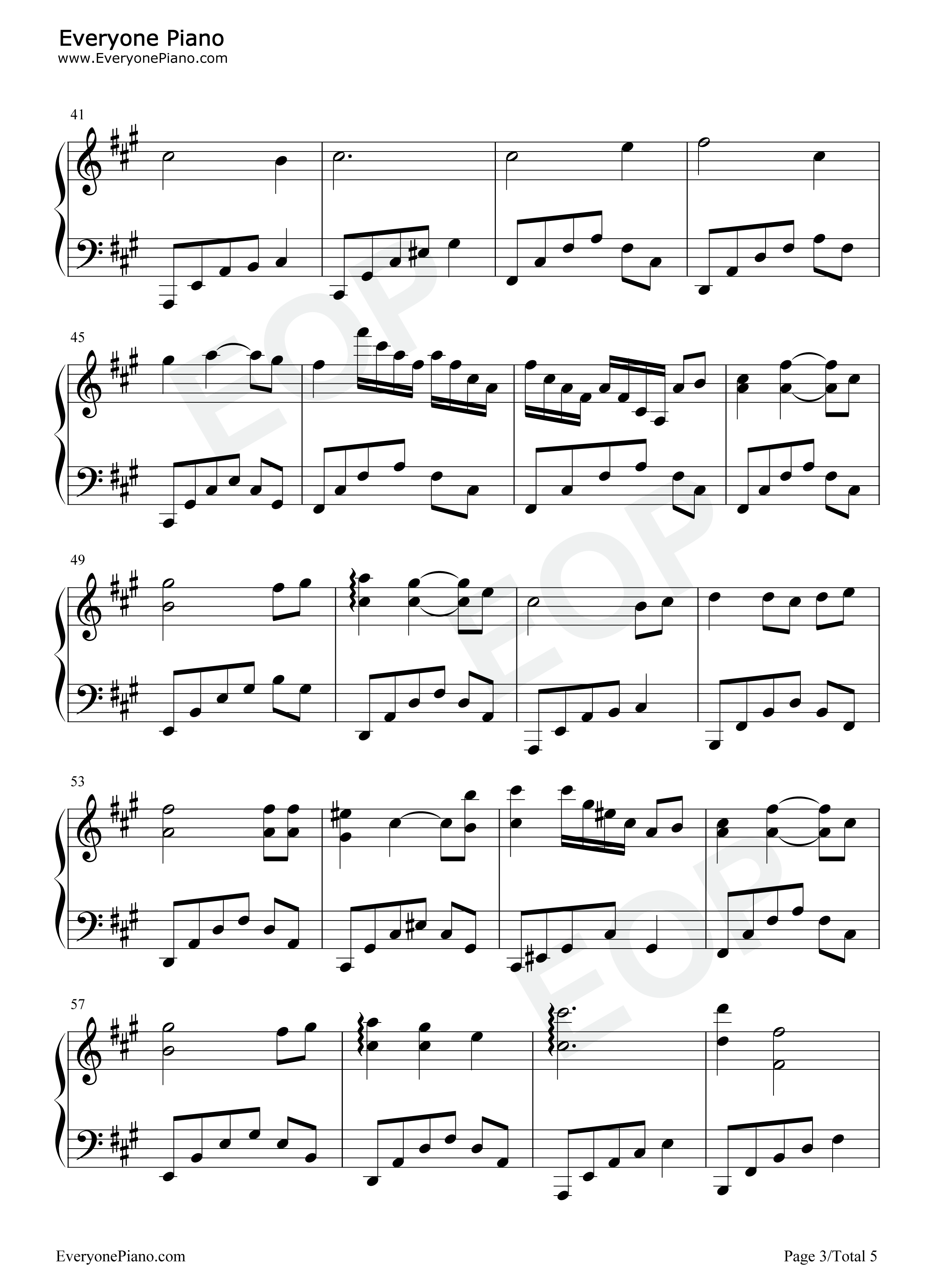 不惜时光钢琴谱_张靓颖